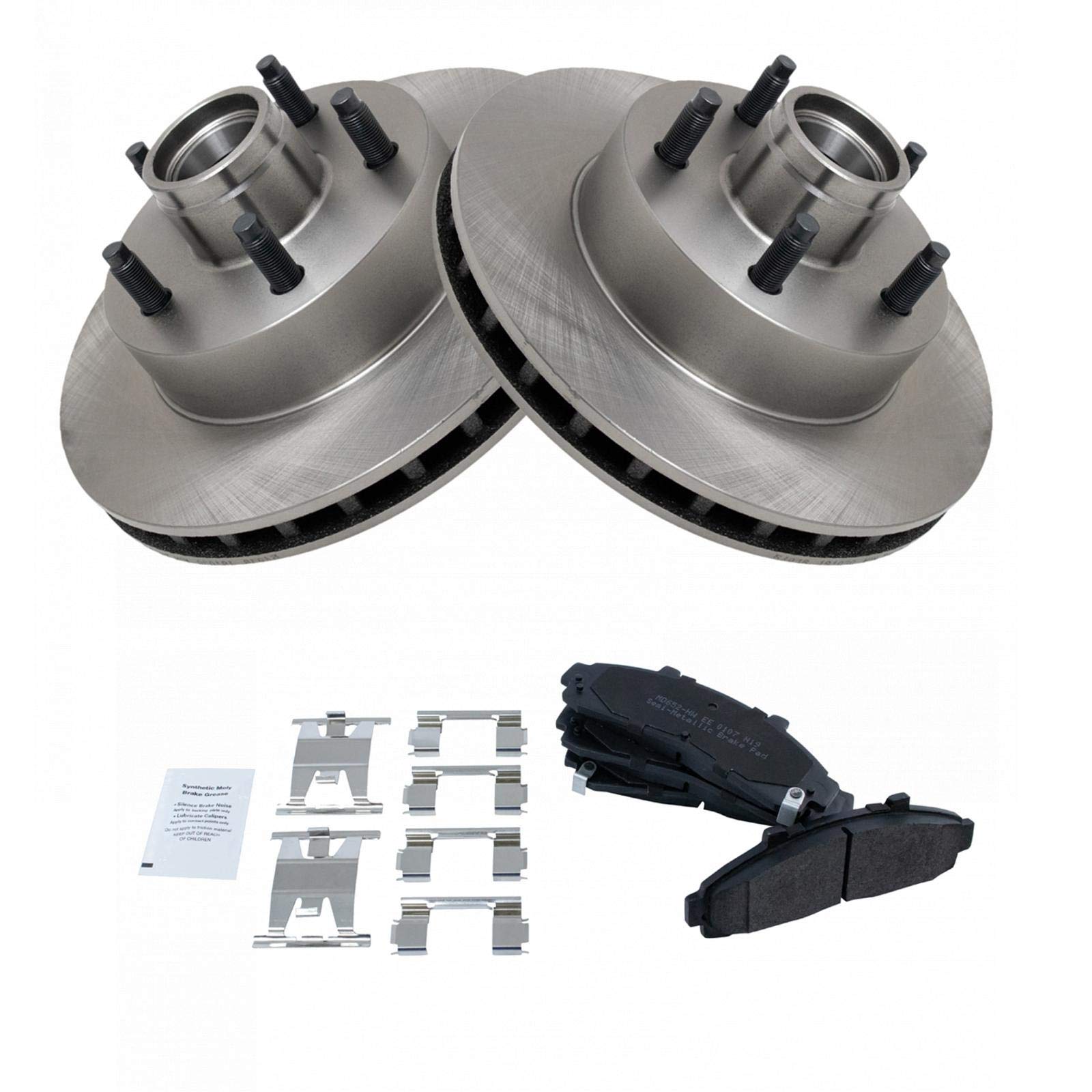 Trq Front Brake Pad & Rotor Kit Brake Pads Brake Rotor Semi-Metallic Compatible With 1995-1997 Ford Ranger Mazda B2300 1995-1996