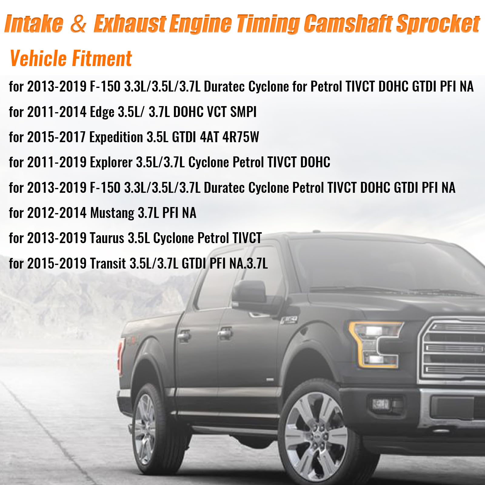 4PCS Intake & Exhaust VVT Cam Phaser Timing Camshaft Sprocket Fit for Expedition Mustang Explorer Taurus, Lincoln Navigator F150