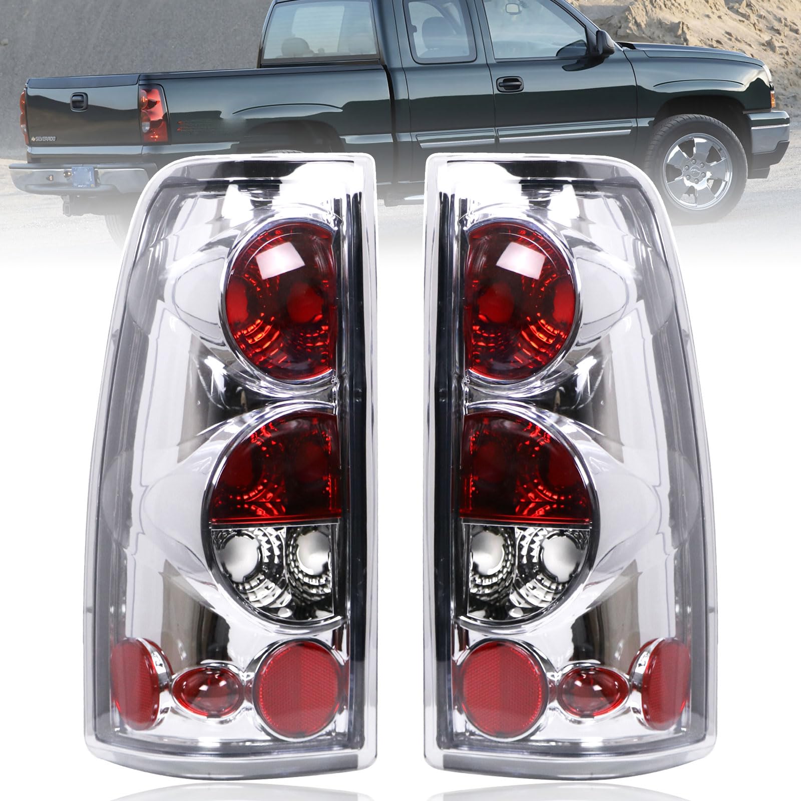Nakuuly Tail Light Rear Lamp Compatible With 1999-2006 Chevy Silverado 1500 2500 3500 2007 Classic, 1999-2002 Gmc Sierra 1500 25
