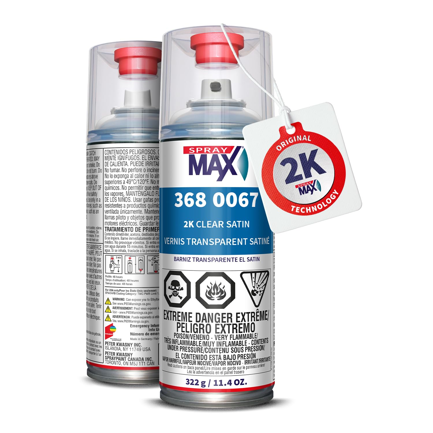 Spray Max 2K 368-0067 Clear Satin Finish, 11.4 Oz