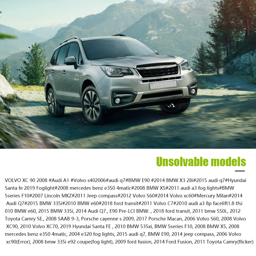 AnyCar H8/H11 LED Bulb Decoder Canbus Resistor Anti-flicker Harness,Dashboard Warning Error Free EMC Canceller Decoder