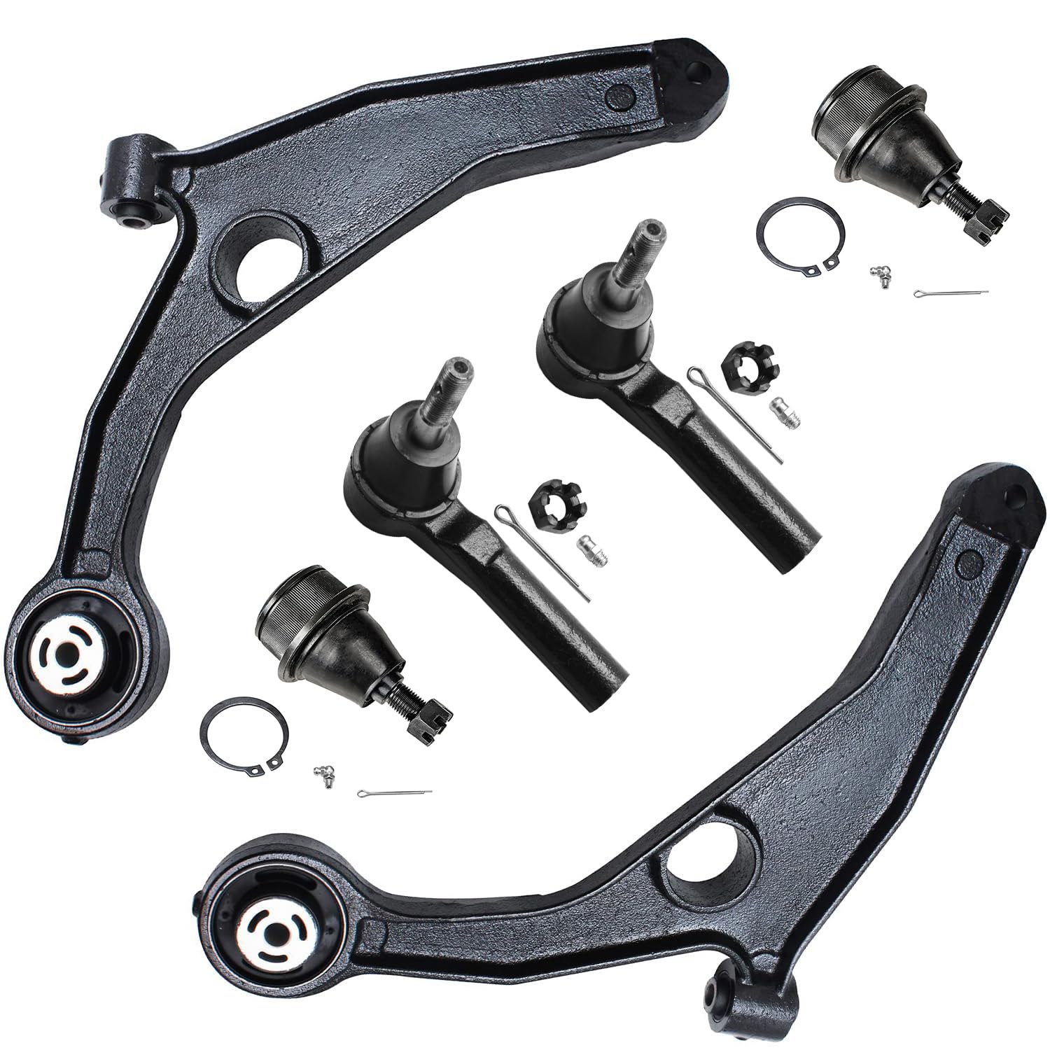 Detroit Axle - 6pc Front End Suspension Kit for Chrysler 200 Sebring Dodge Avenger Journey 2 Lower Control Arms 2 Lower Ball Joi