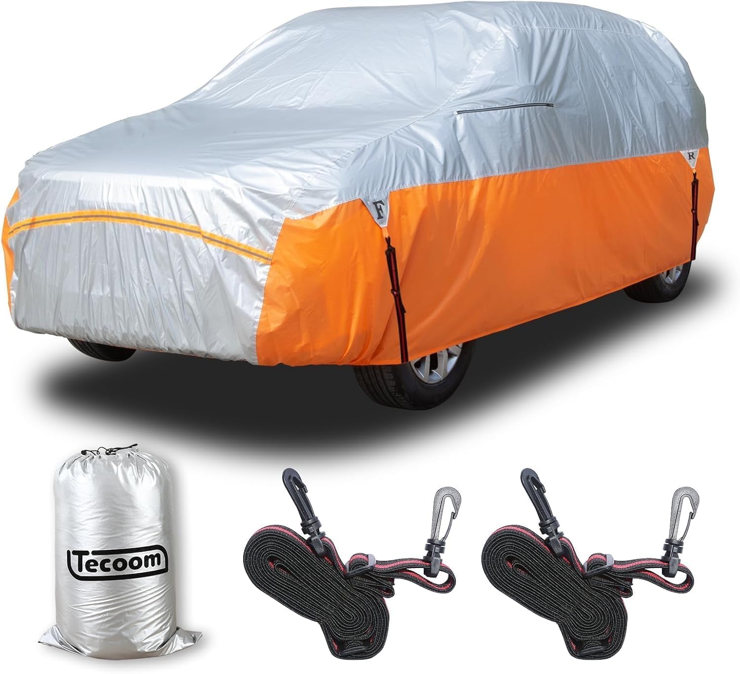 Tecoom Car Cover Waterproof All Weather For Suv, Universal Full Exterior Covers Fit For Toyota Chr Ford Mustang Honda Crv Tesla