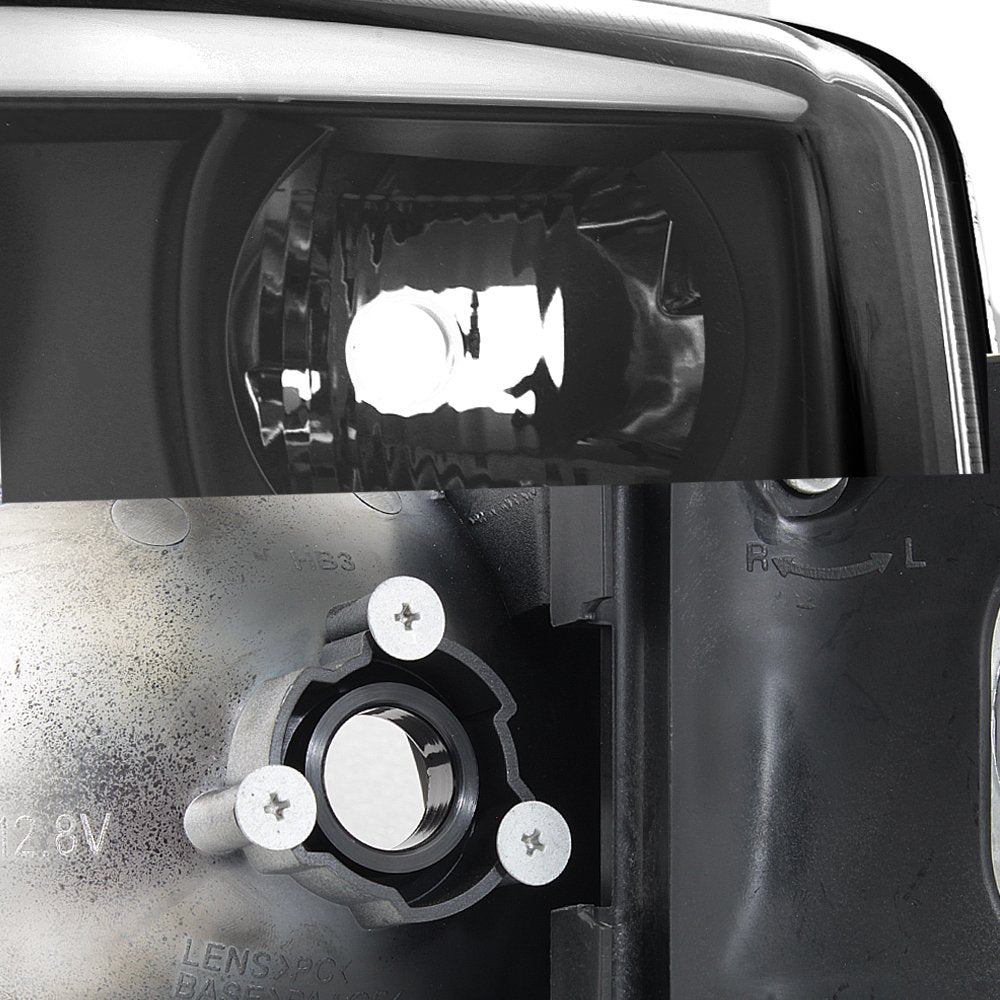 Akkon - For 99-06 Gmc Sierra 1500 2500Hd 3500 C3 Yukon Xl Black Led Tube Projector Headlights Driver+Passenger Side Pair