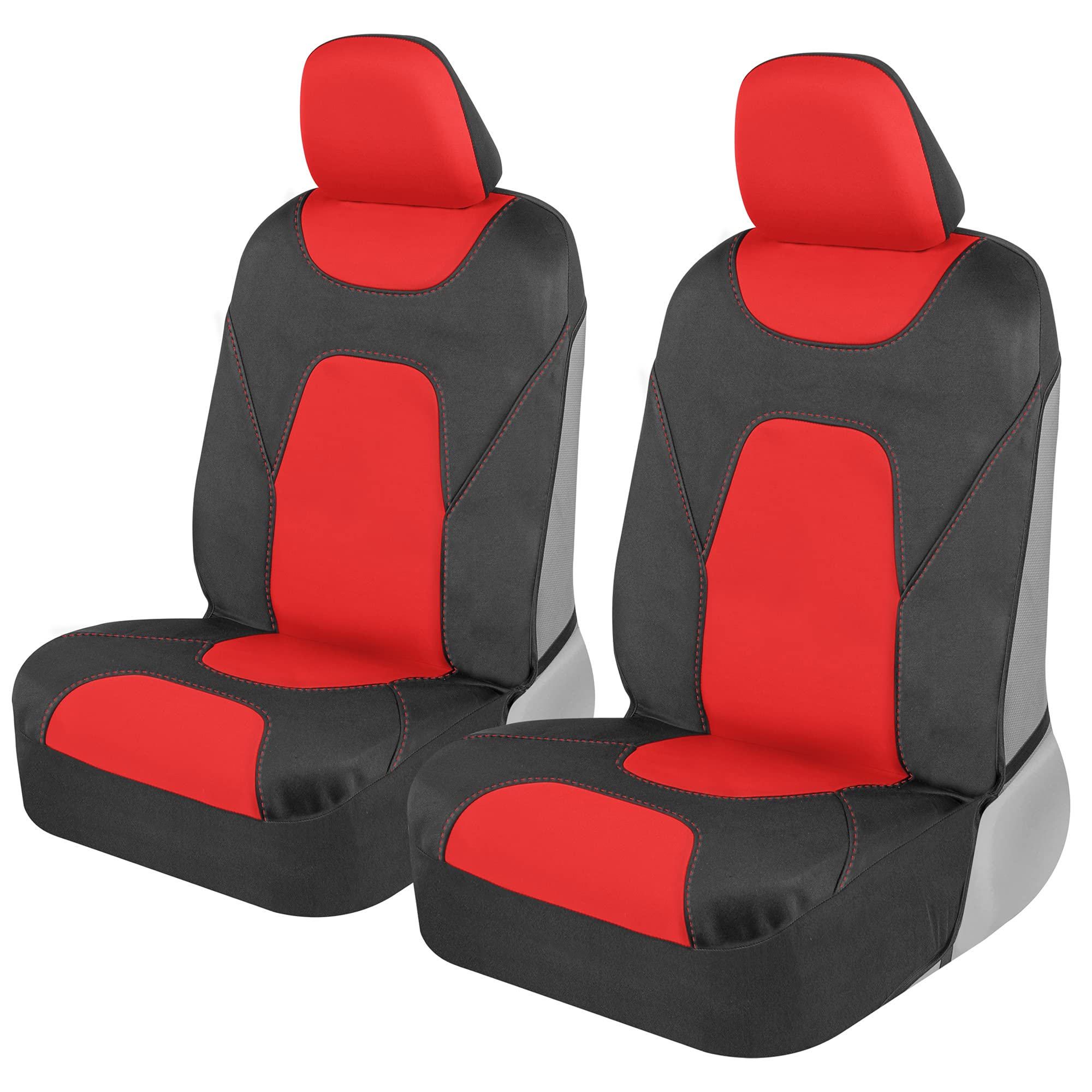 Motor Trend Aquashield Car Seat Covers For Front Seats, Red - Two-Tone Waterproof Seat Covers For Cars, Neoprene Front Seat Cove