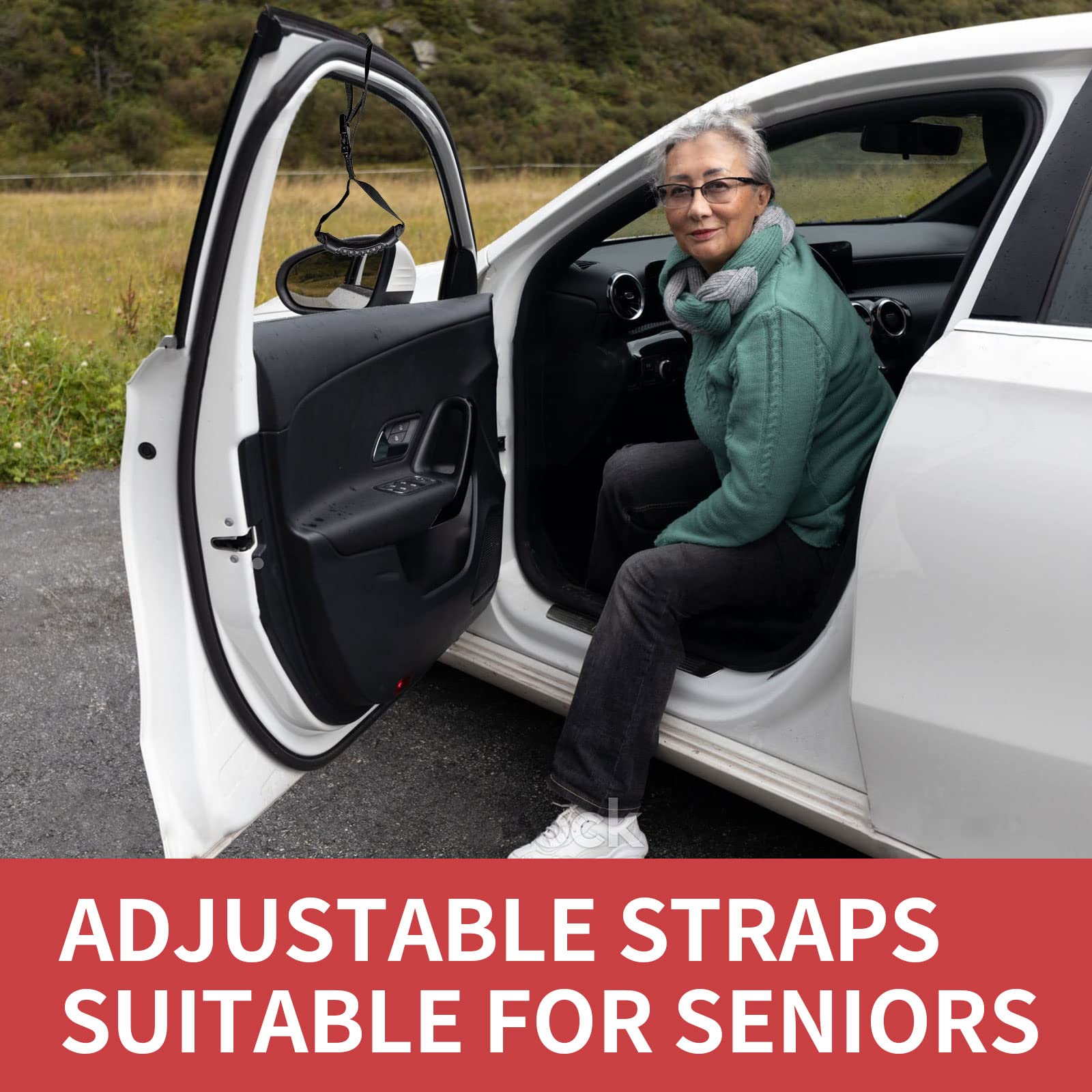 Moskeson Vehicle Support Handles, Car Handle Assist For Elderly Multifunction Car Handle With Window Breaker For Elderly And Han