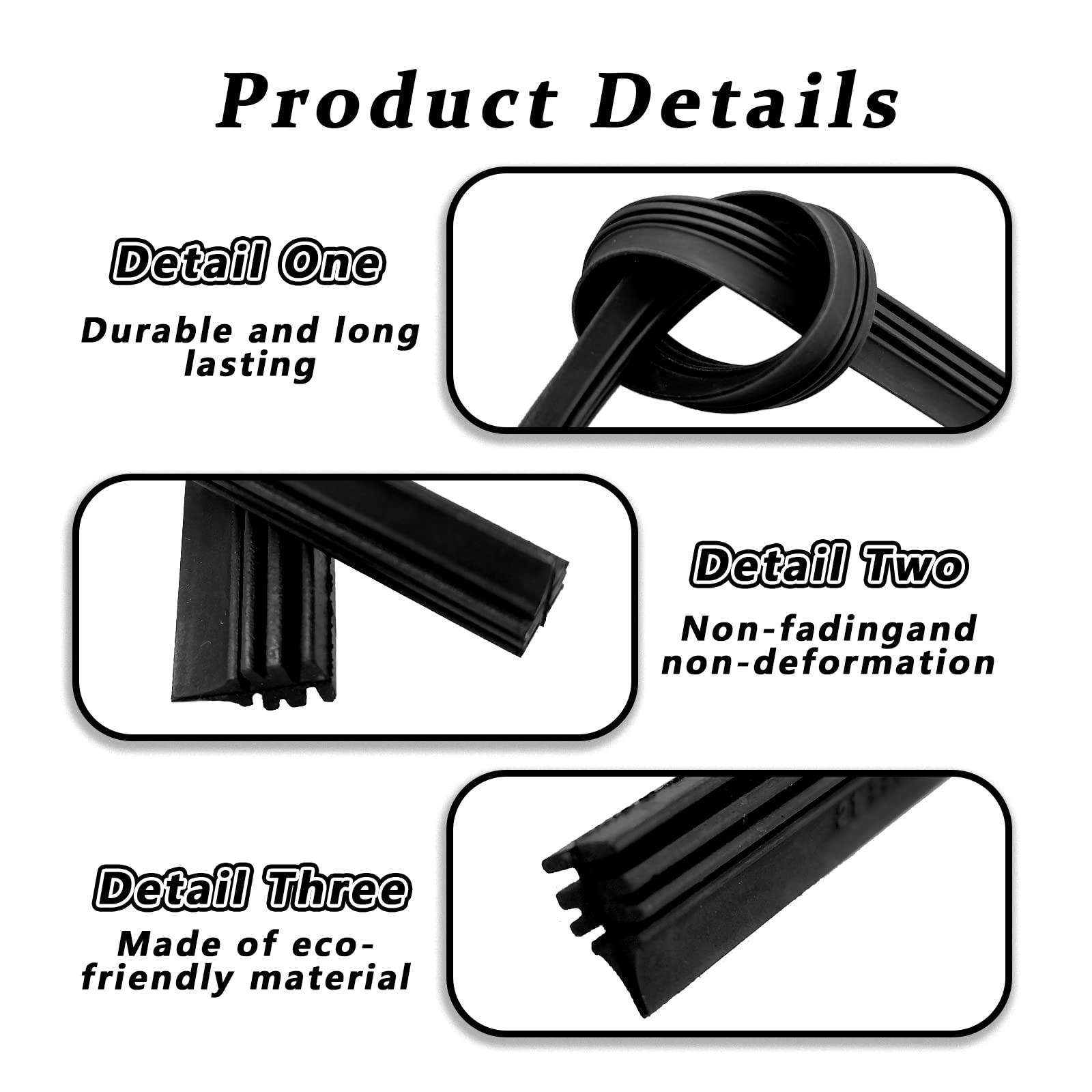 4 Pack Windshield Wiper Blades Refills, Diy Adjustable Car Windscreen Wiper Rubber Strips, Frameless Window Boneless Insert Sili