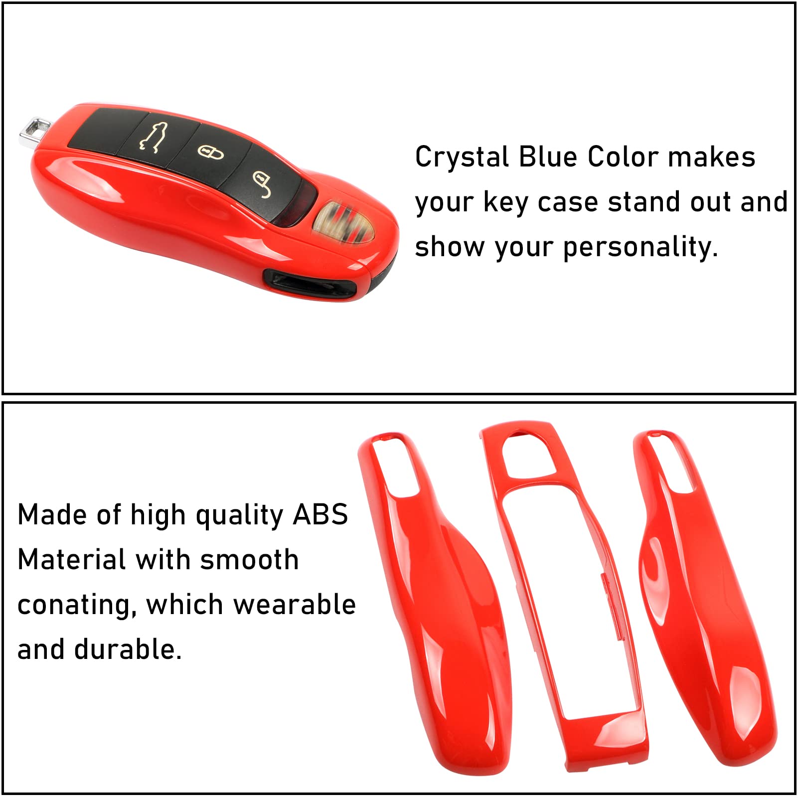 Jaronx Compatible With Porsche Key Fob Cover, Key Cover Compatible With Porsche Cayenne Panamera Macan Cayman 911 Key Fob Cover Key Shell Compatible With Porsche Key Accessories (Lava Orange)