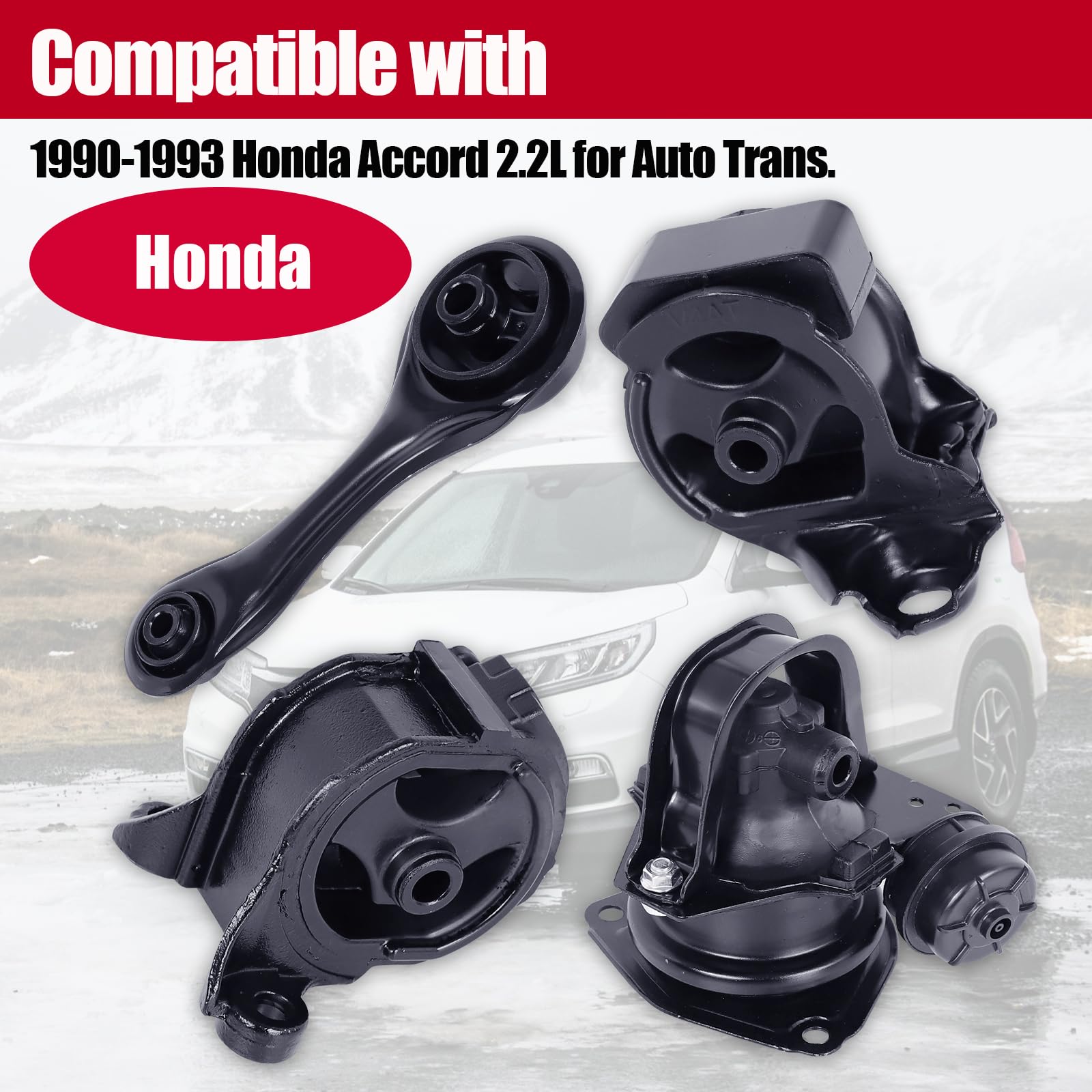 Engine Motor Mount Compatible With Fits 2002 2001 2000 1999 1998 Honda Accord 2.3 L4 Cylinder Auto At Automatic Transmission Tra