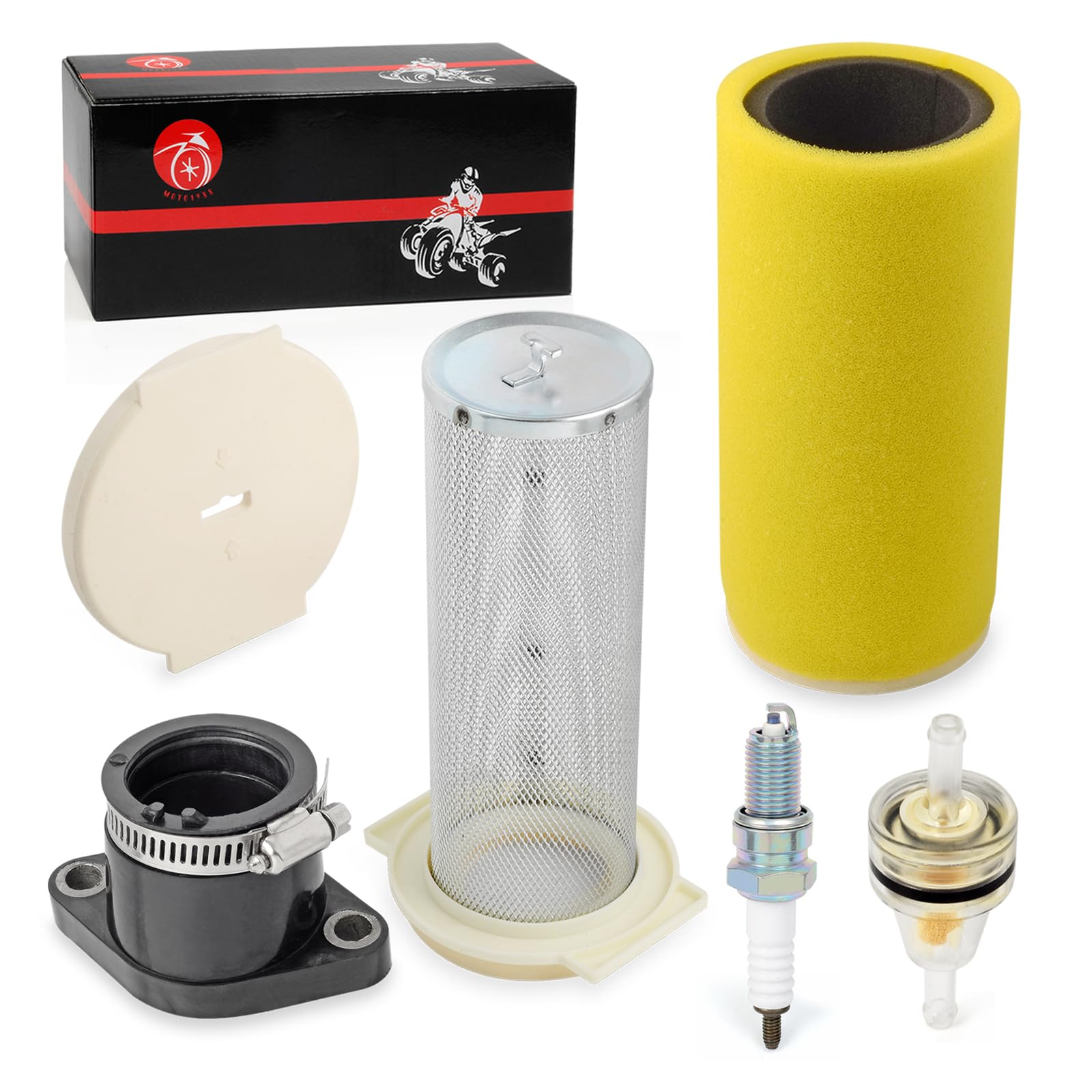 Air Filter Guide End Cap Kit Spark Plug 2000 2001 2002 For Yamaha KODIAK 400 YFM400 5GH-14458-01-00 5GH-14451-00-00