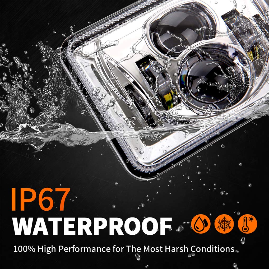 Z-Offroad 4Pcs 60W Rectangular 4X6 Led Headlights Dot Approved H4656 H4651 H4652 H4666 H6545 Headlight Replacement For Freightli