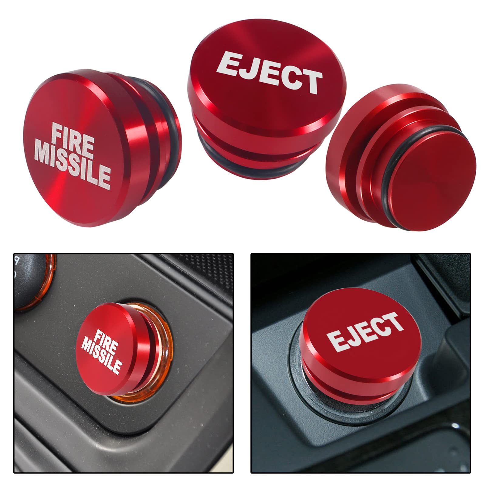 Dweii 3 Pieces Aluminum Dustproof Plug Billet Button Plugs 12-Volt Replacement Accessories Anodized Aluminum Car Decoration Comp