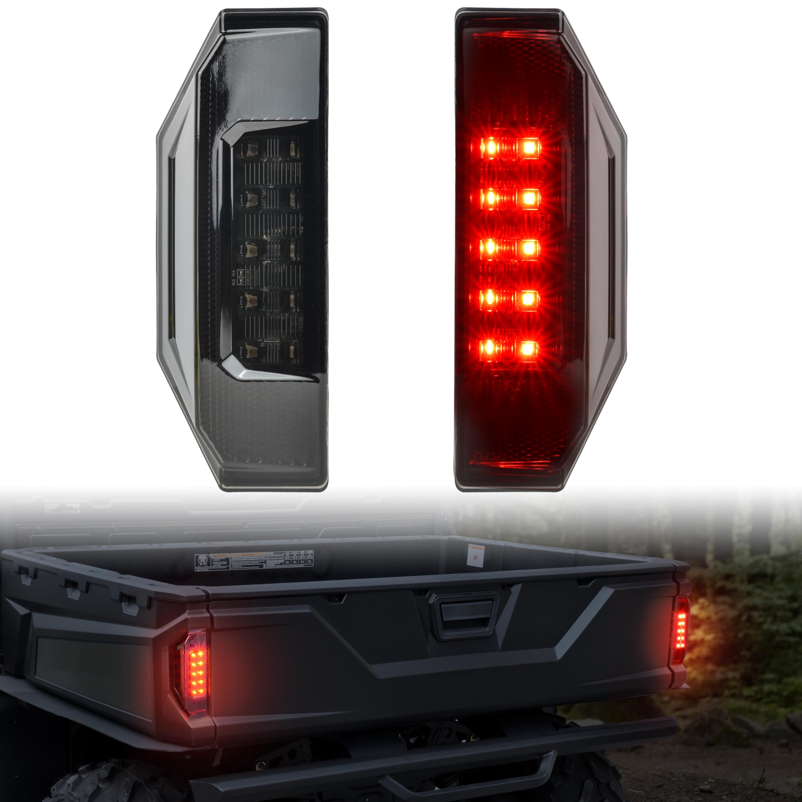 SAUTVS Ranger Tail Lights, Smoked Black LED Taillights Rear Brake Stop Lights for Polaris Ranger 570 Full Size XP 900 Ranger 570