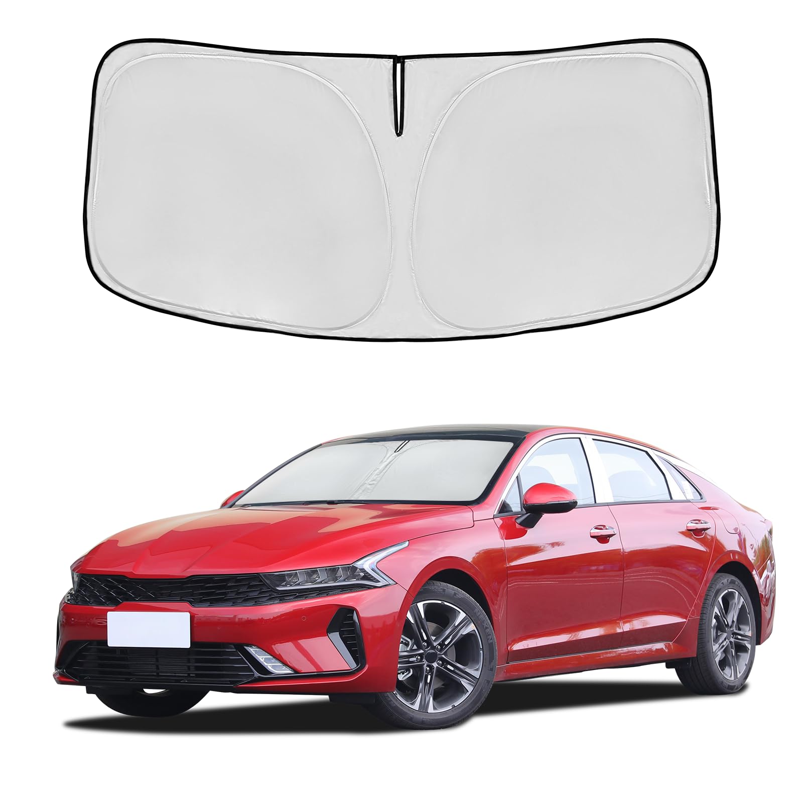 Windshield Sun Shade For Kia K5 2021 2022 2023 2024 2025 Front Window Shade Custom Fit K5, Gt-Line, Gt, Sedan Sun Visor Foldable