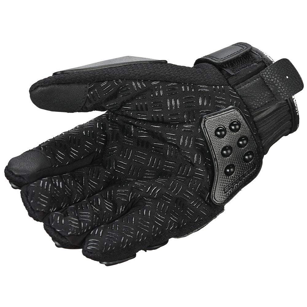 Oubaiya Steel Outdoor Knuckle Motorcycle Motorbike Powersports Safety Gloves (Large, Black)