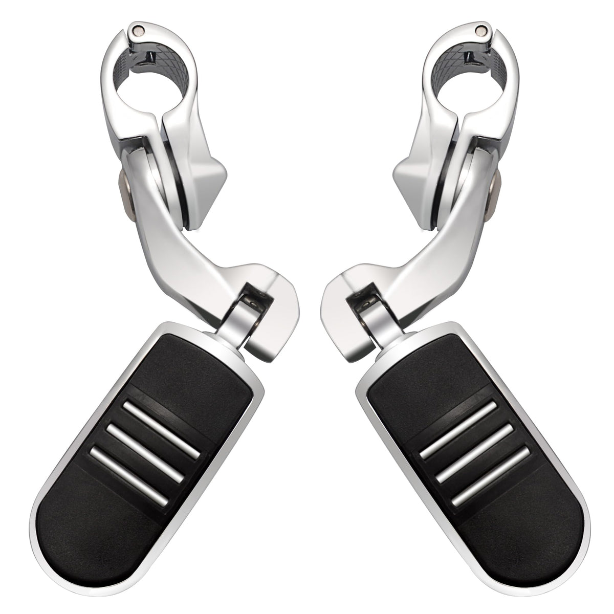 Hokuotolite Short Angled Adjustable Highway Footpegs,1.25Inch Highway Engine Guard Foot Pegs For Harley Davidson Touring Electra Road Glide Road King Street Glide Softail Sportster