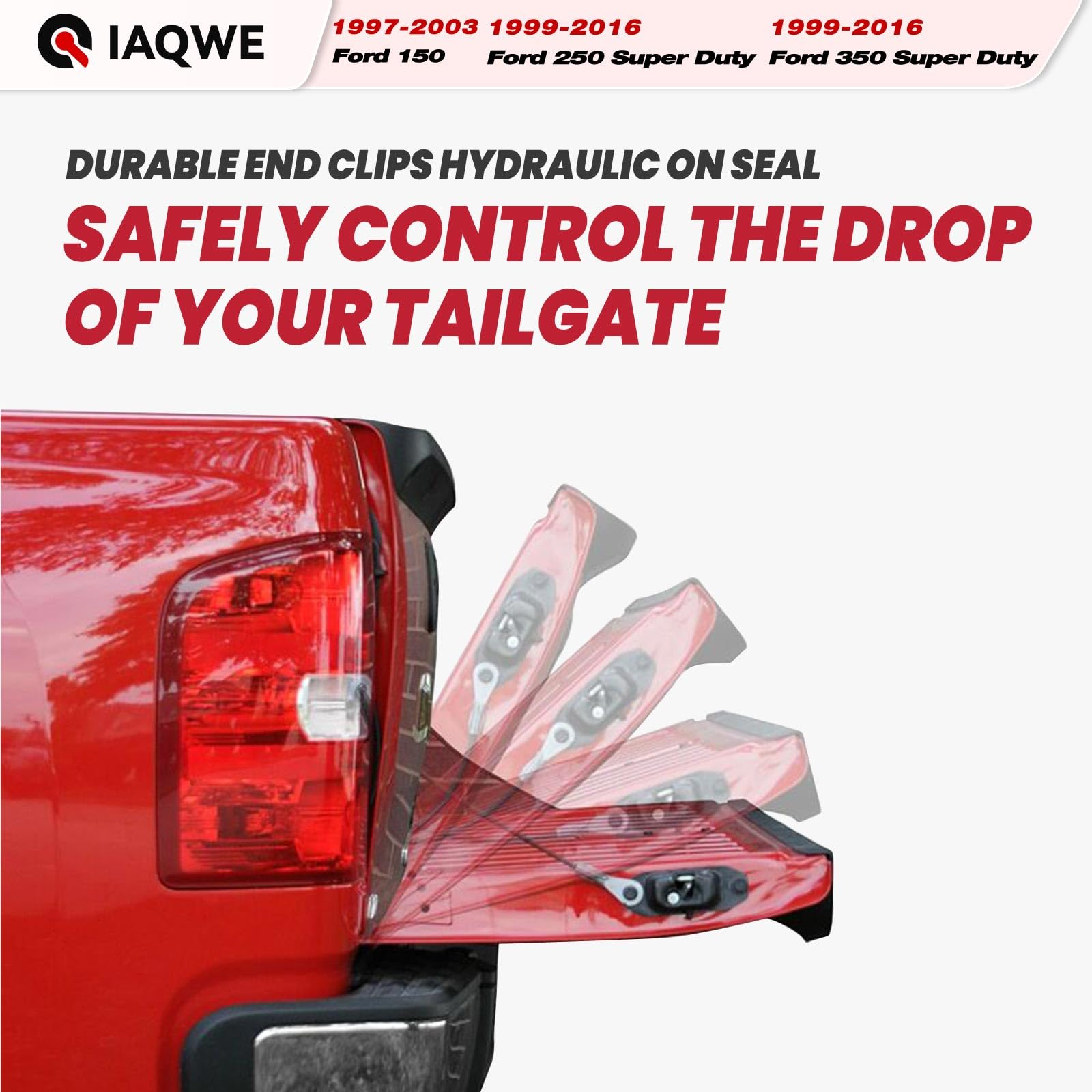 Iaqwe 43203 Truck Tailgate Assist Shock Kit Fit For 1997-2003 Ford 150, 1999-2016 Ford 250 350 Super Duty Tailgate Accessories,