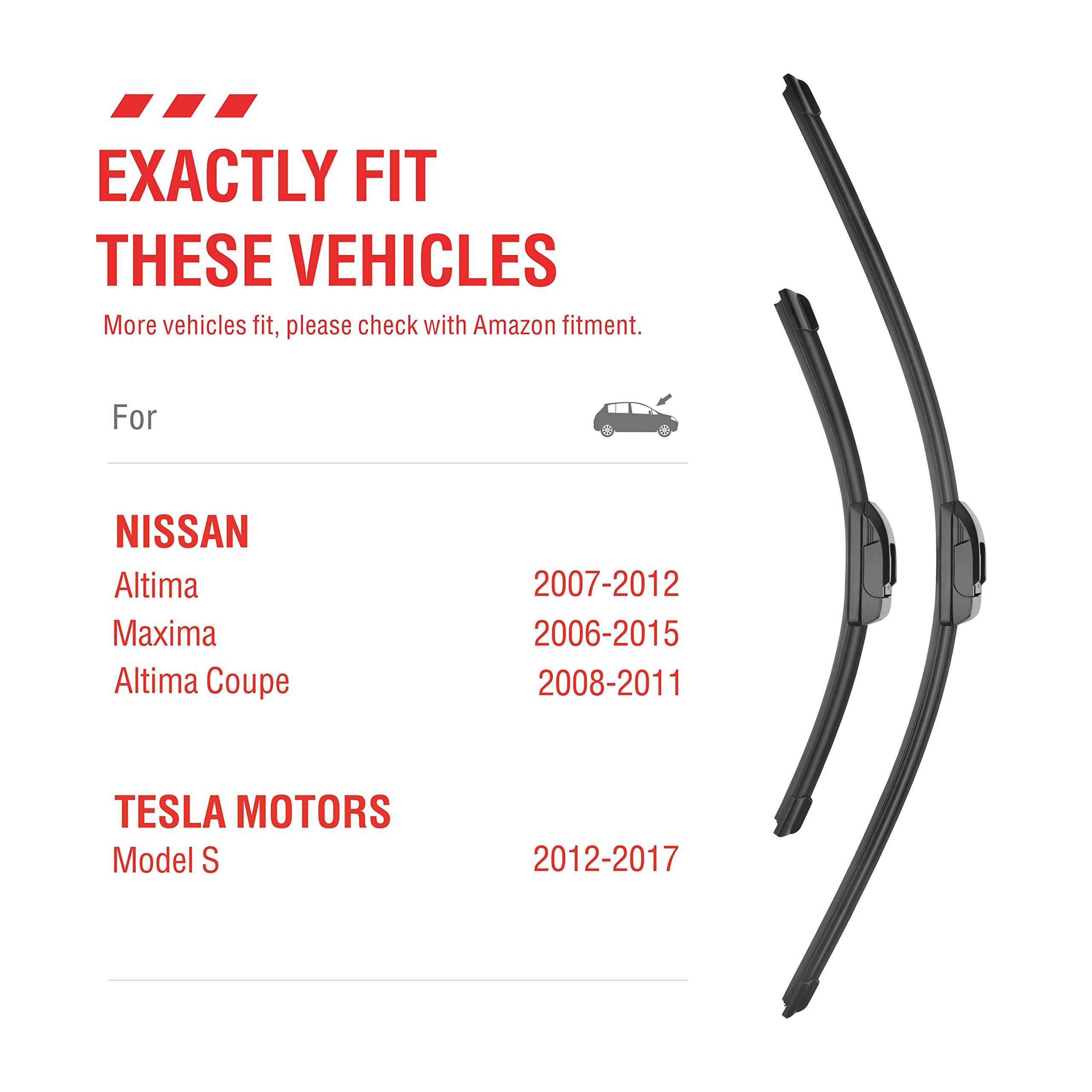 Oem Quality Performance Premium Wiper Blades 28 17,All-Season Auto Replacement Windshield Wiper Blades,Fit Nissan Altima 2007 20