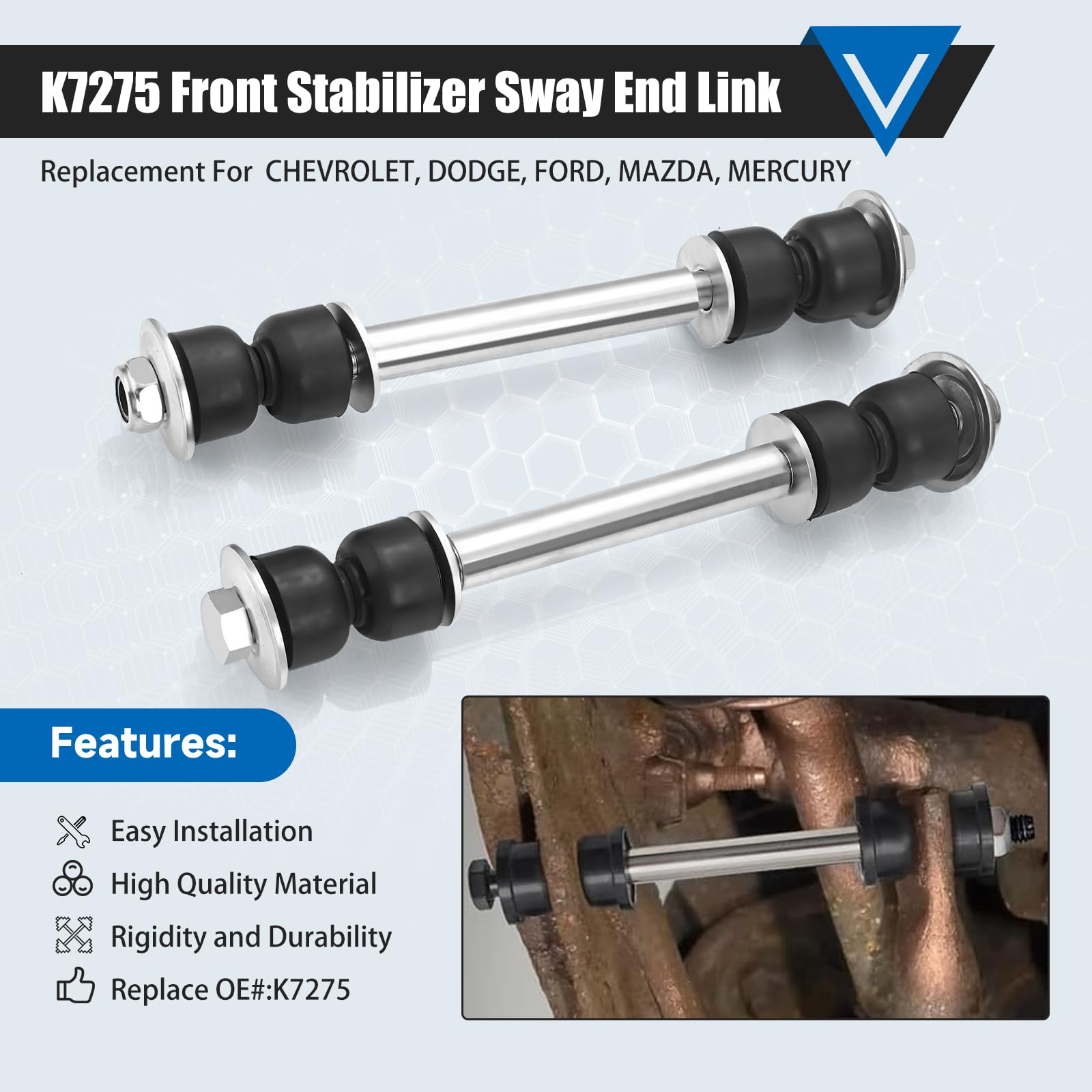 K7275 Front Sway Bar Link Kit Compatible With 1994-2002 Ram 2500 3500 1500 ? 1995-2010 Explorer ? 1998-2011 Ranger
