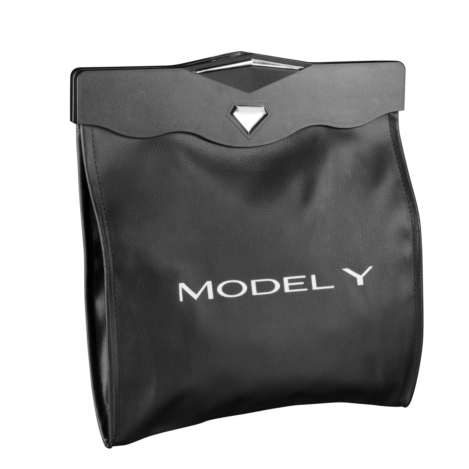 Motrobe Tesla Model Y 2020-2026 Trash Can Garbage Bag Garbage Bin [Strong Magnetic Buckle] [Waterproof] With Led Light Faux Leat