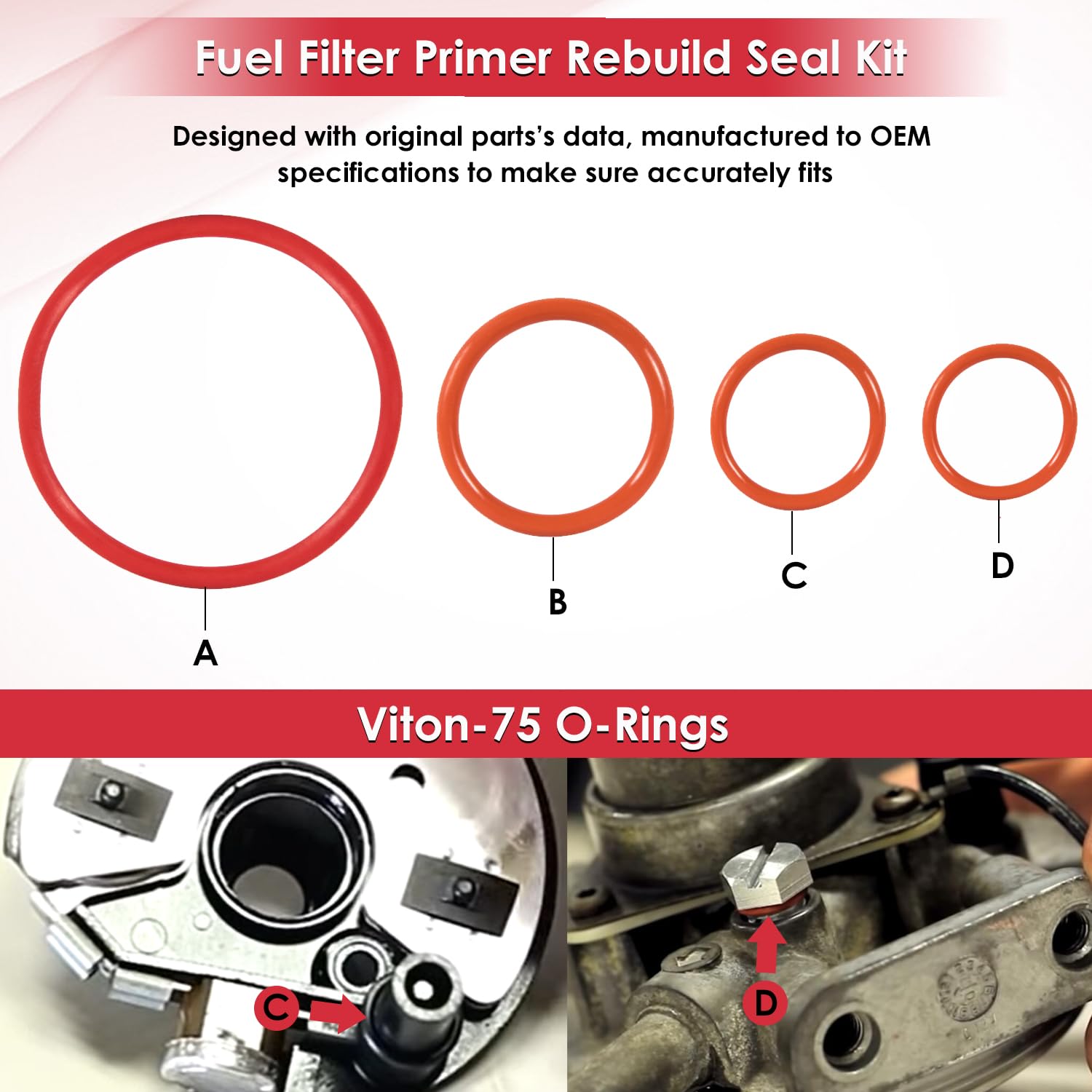 6.6L Duramax Fuel Filter Head Primer Seal Rebuild Kit & Air Bleeder Screw For 2001-2013 Gm Duramax Fuel Filter Primer