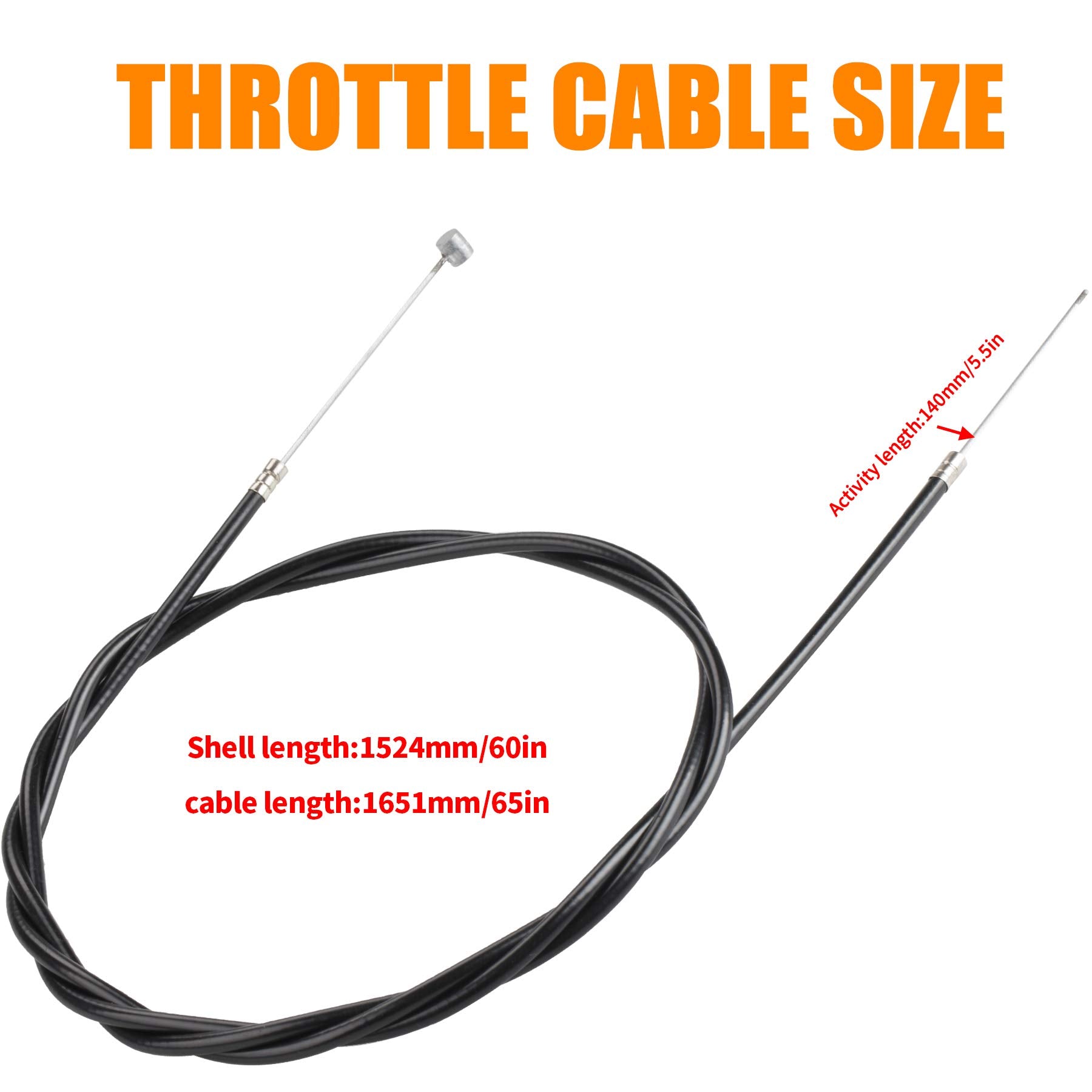 Mrelc 60' Universal Throttle Cable Compatible With Go Kart Cart Go-Cart Minibike Mini Bike Atv Cycle