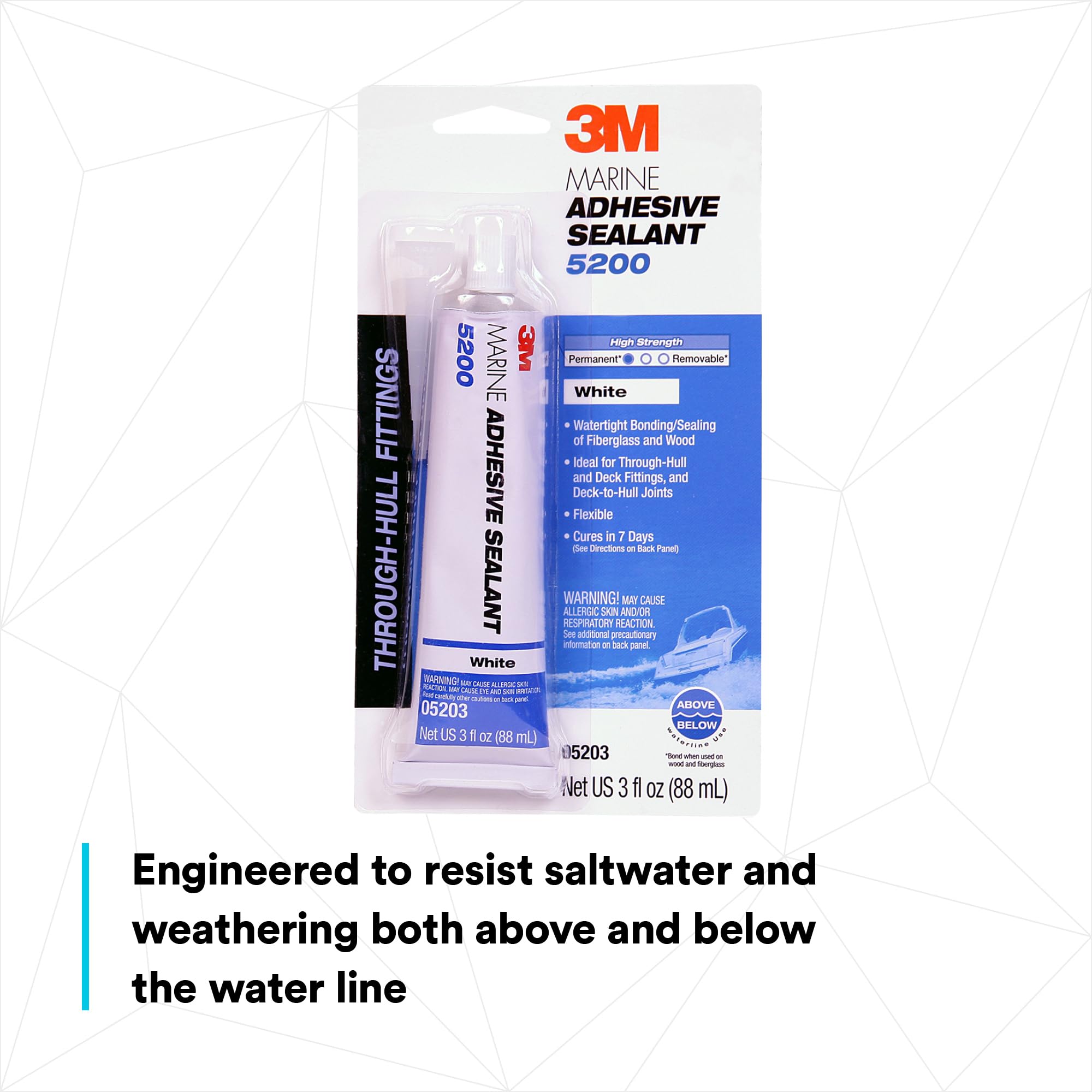 3M Marine Adhesive Sealant 5200 (05203) Permanent Bonding And Sealing For Boats And Rvs Above And Below The Waterline Waterproof