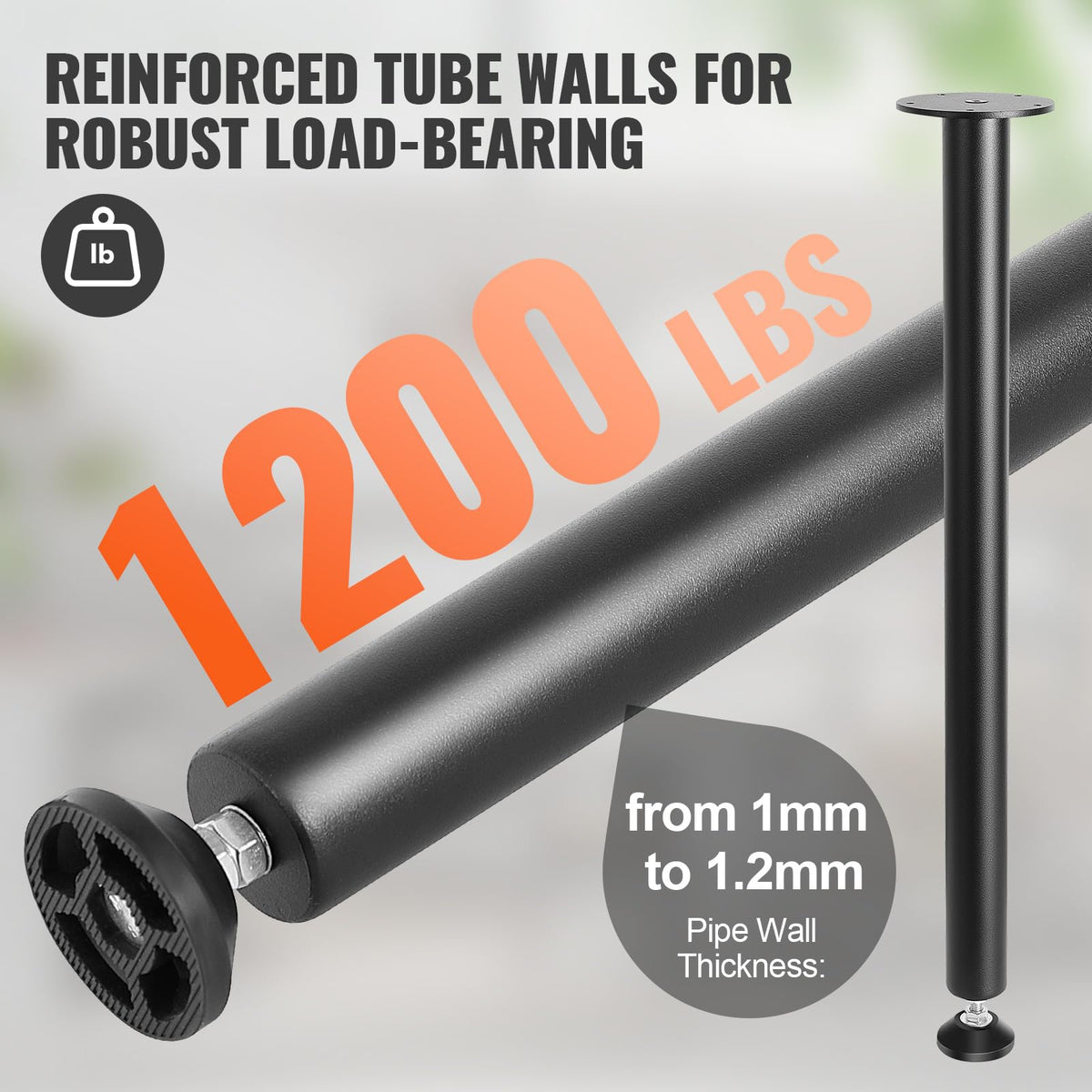 VEVOR 28 Inch Adjustable Desk Legs, Reinforced Steel Office Table Furniture Legs WBHDWB0CQ4K3V3T