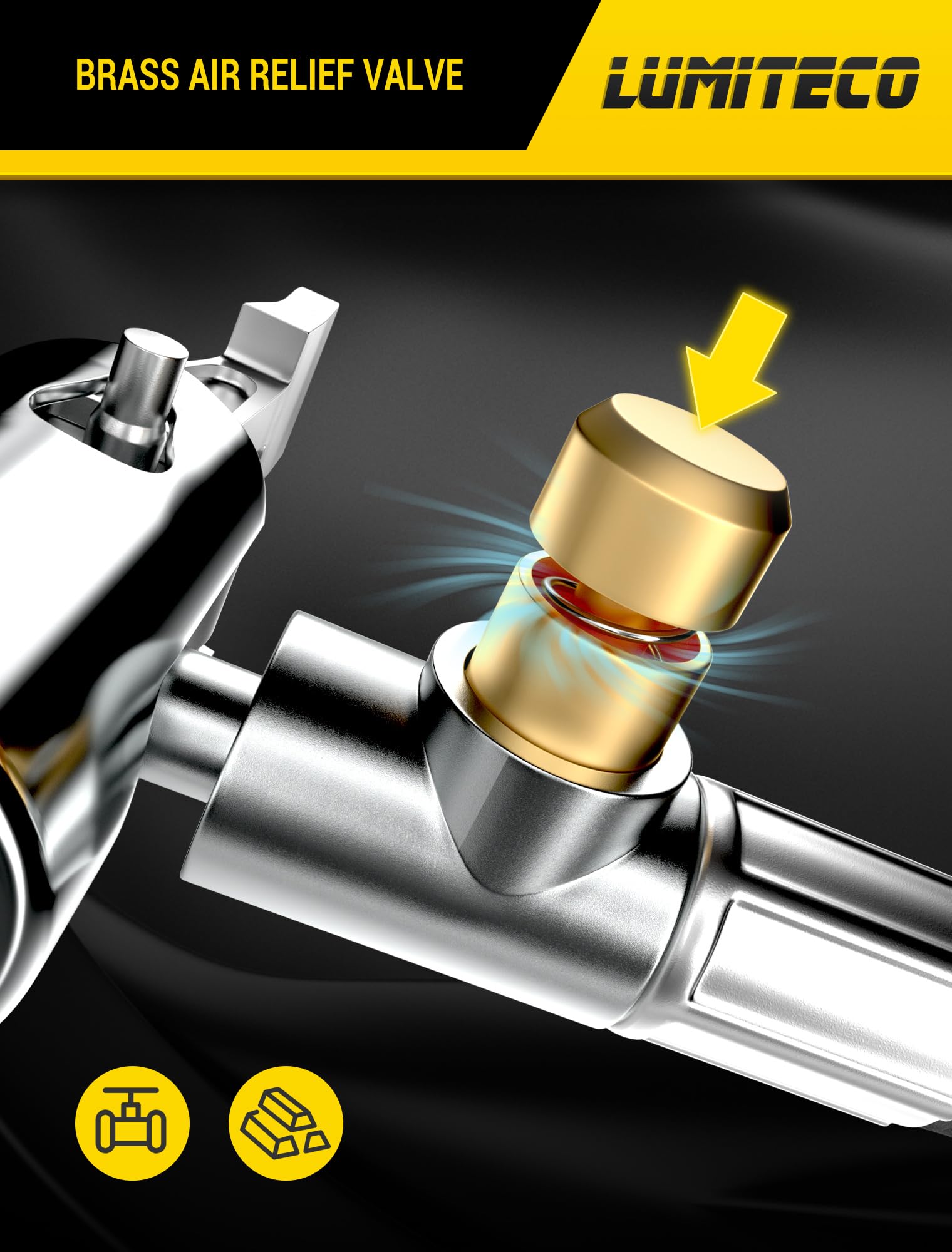 LUMITECO 21'' Quick Air Release Extention Hose, Tire Valve Extension Tube w/Presta Valve & Air Pump Ball Needle Set, Air Tire In