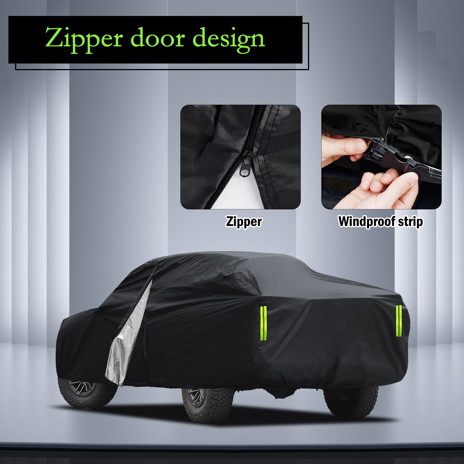 Truck Cover Waterproof All Weather, Migaven Truck Cover Custom Fit For Ford F150 Raptor Chevrolet Silverado 1500, Windproof Cove