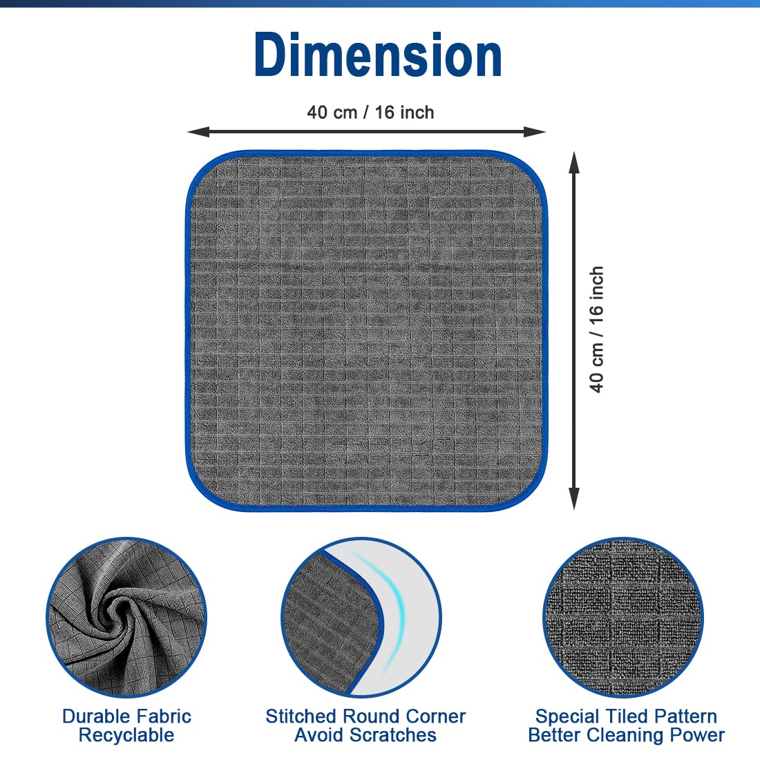 Airlab Microfiber Towels For Cars Wash & Drying Auto Detailing, Highly Absorbent, Lint-Free, Streak-Free, All-Purpose Cleaning Cloths For Household, 16 X 16, Pack Of 8, Grey