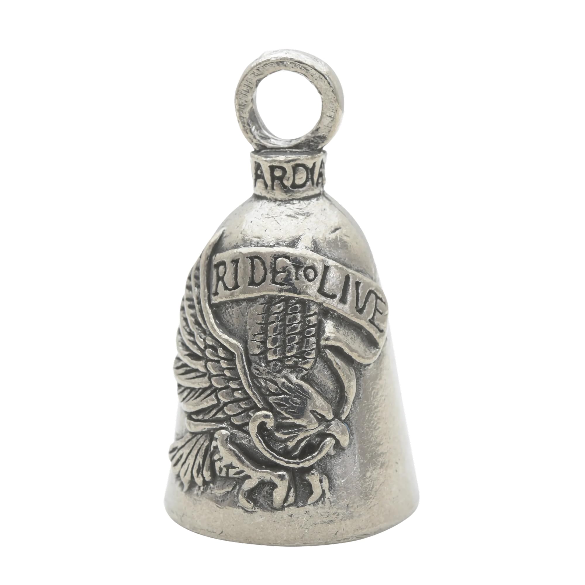 Guardian Bell Live To Ride Good Luck Bell W/Keyring & Black Velvet Gift Bag | Motorcycle Bell | Lead-Free Pewter | Good Luck Gif