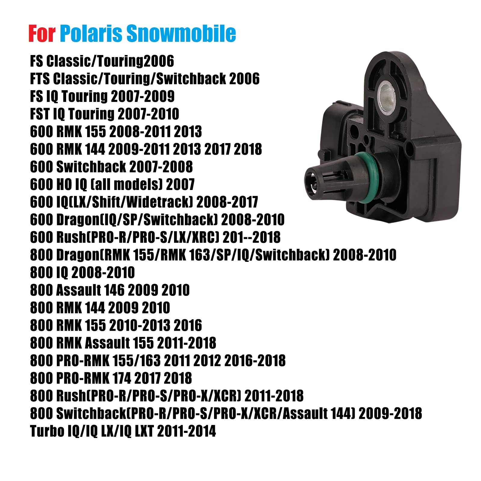 T-Map Sensor 2411528 Fits For 2004-2016 Polaris Series 700 800 900 (All Models),2014+ Series 570,General 1000,Ranger 1000,Ace 570 900,Snowmobile 2006-2018 Series 600 800 Fs/Fst Rmk Switchback Rush Etc