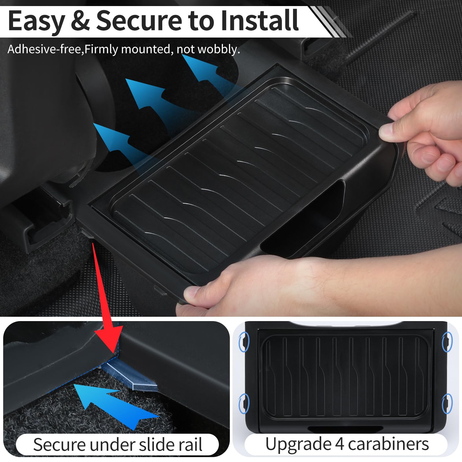 Jawjut Trash Can,Upgrade Flip Cover And Strengthen Fixation,Compatible With Tesla Model Y, Trash Can Accessories, Black