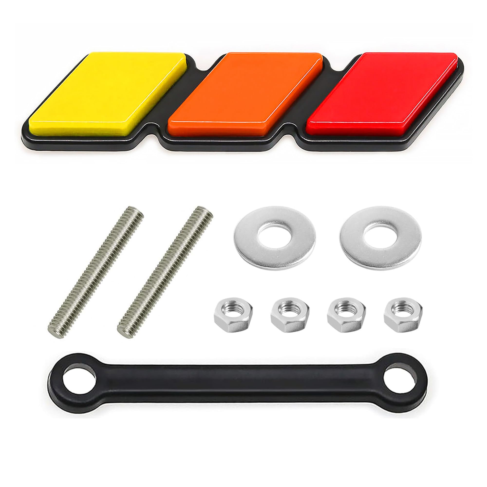 Oxilam Tri-Color Grille Badge Emblem Decoration Accessories Car Truck Label Fit For Tacoma 4Runner Tundra Sequoia Rav4 Highlande