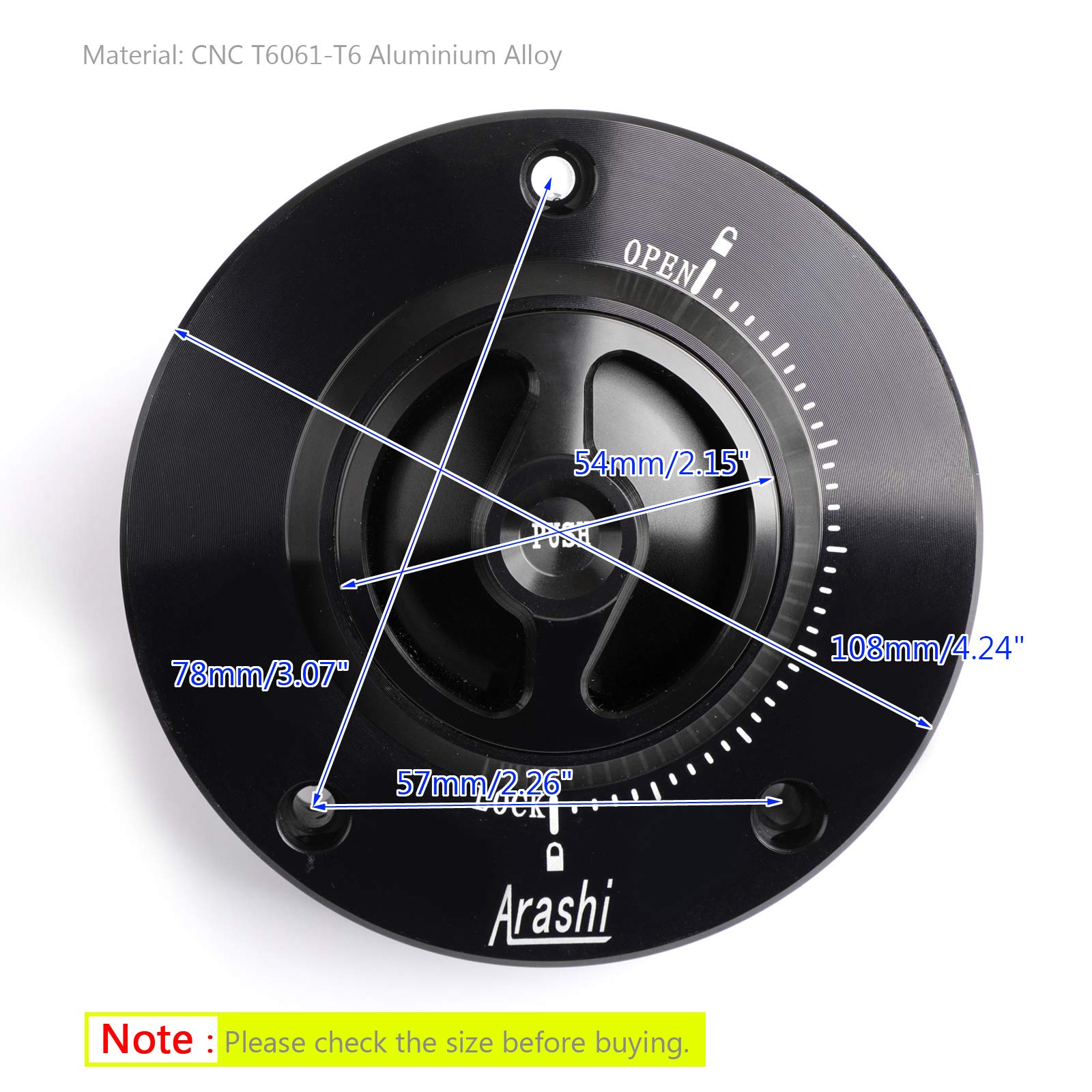 Areyourshop Cnc Keyless Fuel Gas Tank Cap For Suzuki Gsxr 600/750/1000 Gsr 600/750 03-18, Please Check The Description For Exact