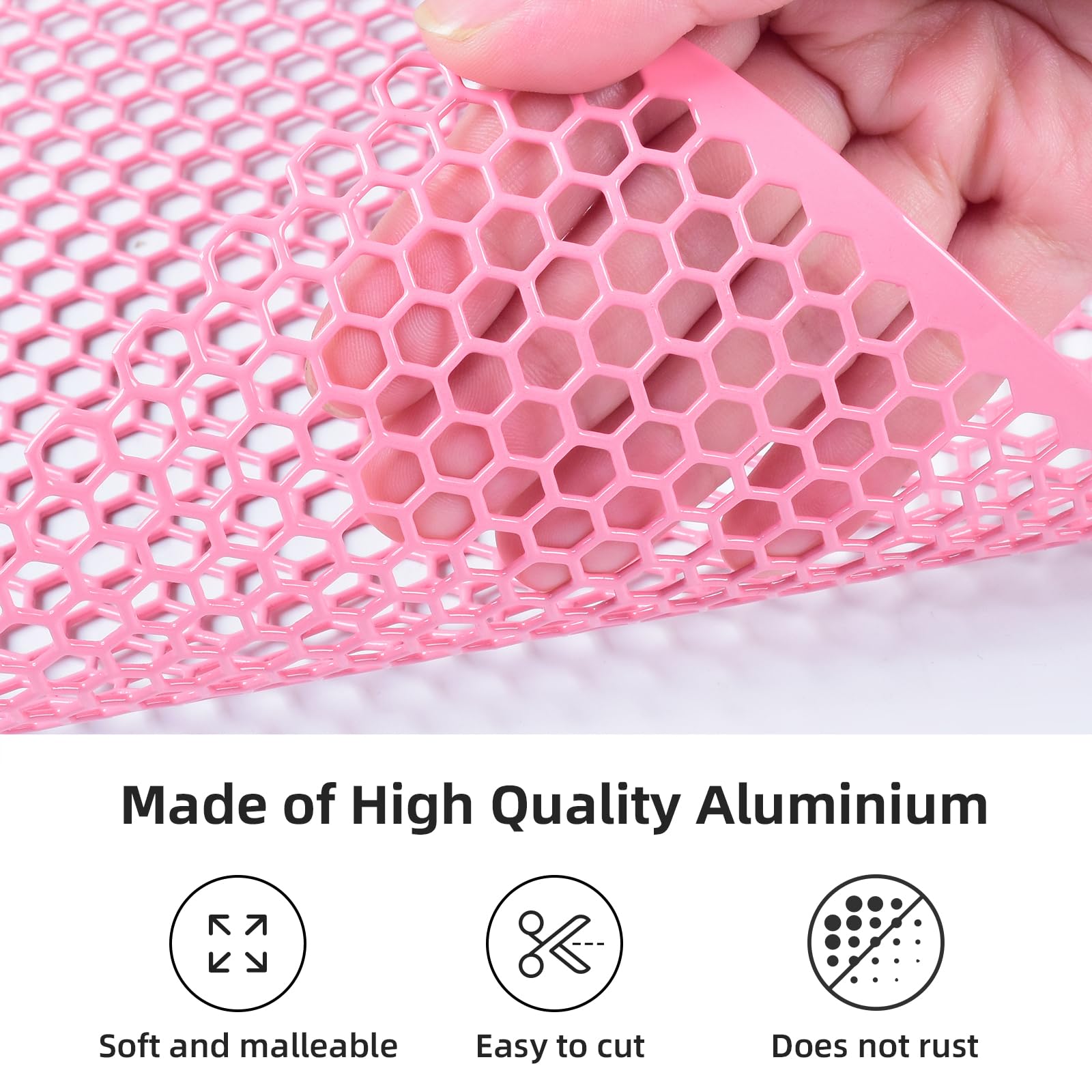 Aggauto Universal 40 ''X13 '' Car Grill Mesh - Aluminum Alloy Automotive Grille Insert Bumper Honeycomb Hole 6Mm Spacing 1Mm, On