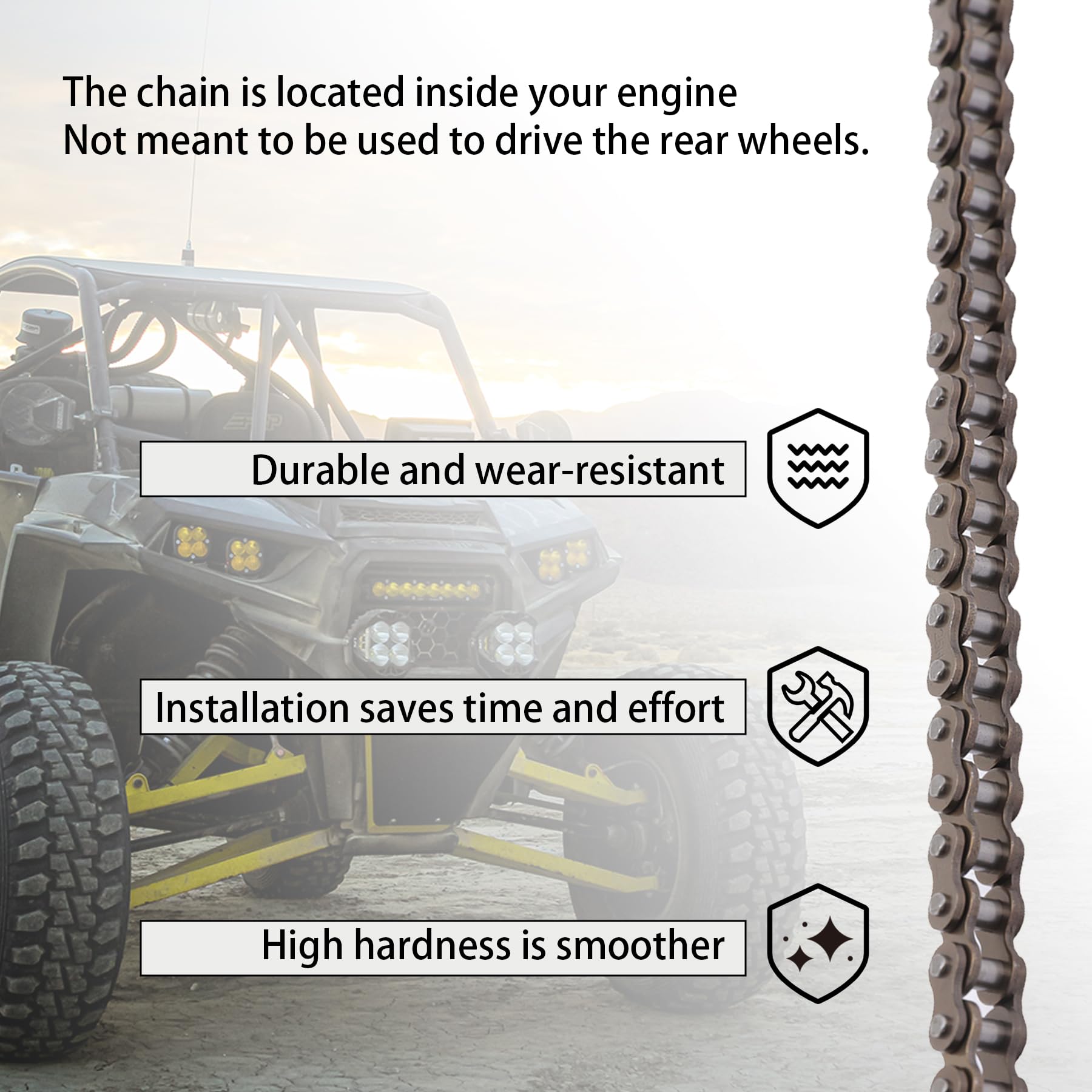 Stylemafia 25H 62 Links Starter Chain+ Chain Breaker, 25H 62 Links Starter Chain Rear Sprocket With Master Link Fit For 50Cc 70Cc 90Cc 110Cc Coolster 125Cc Electric Start Taotao