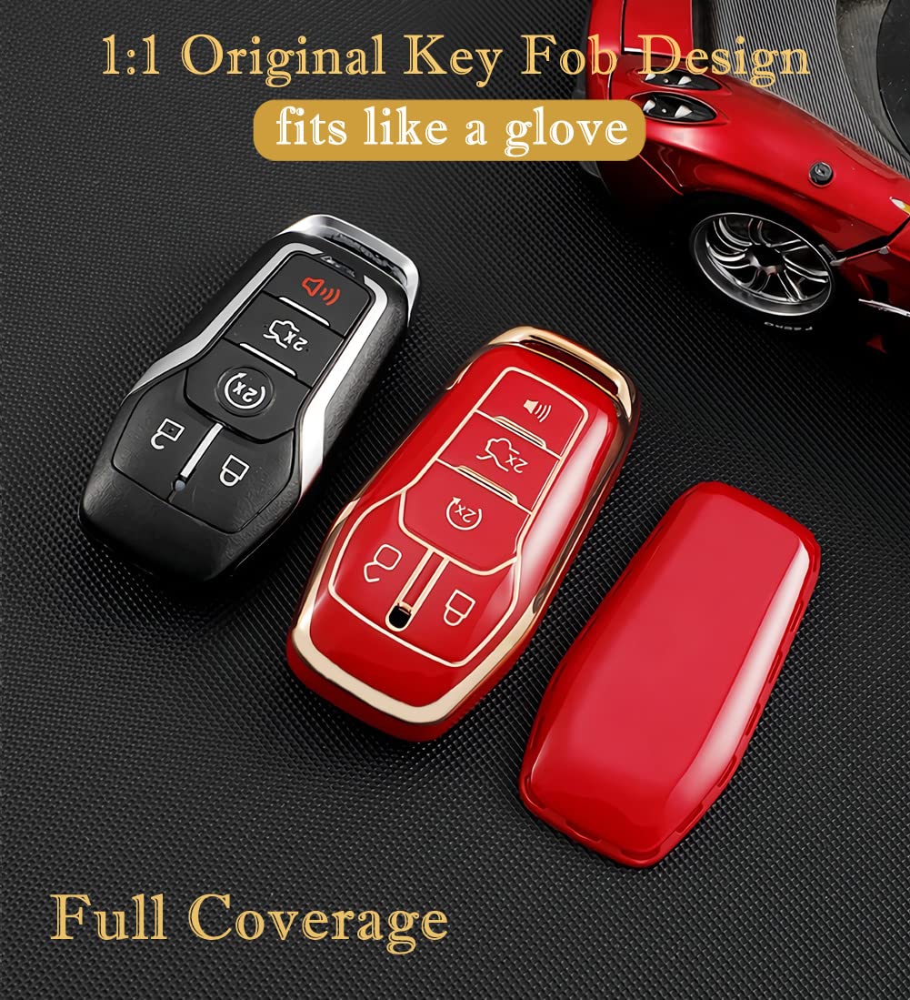For Ford Key Fob Cover, Premium Soft Tpu Full Protection Key Fob Case For Ford Fusion Mustang F150 Edge Explorer Lincoln Mkz Mkc