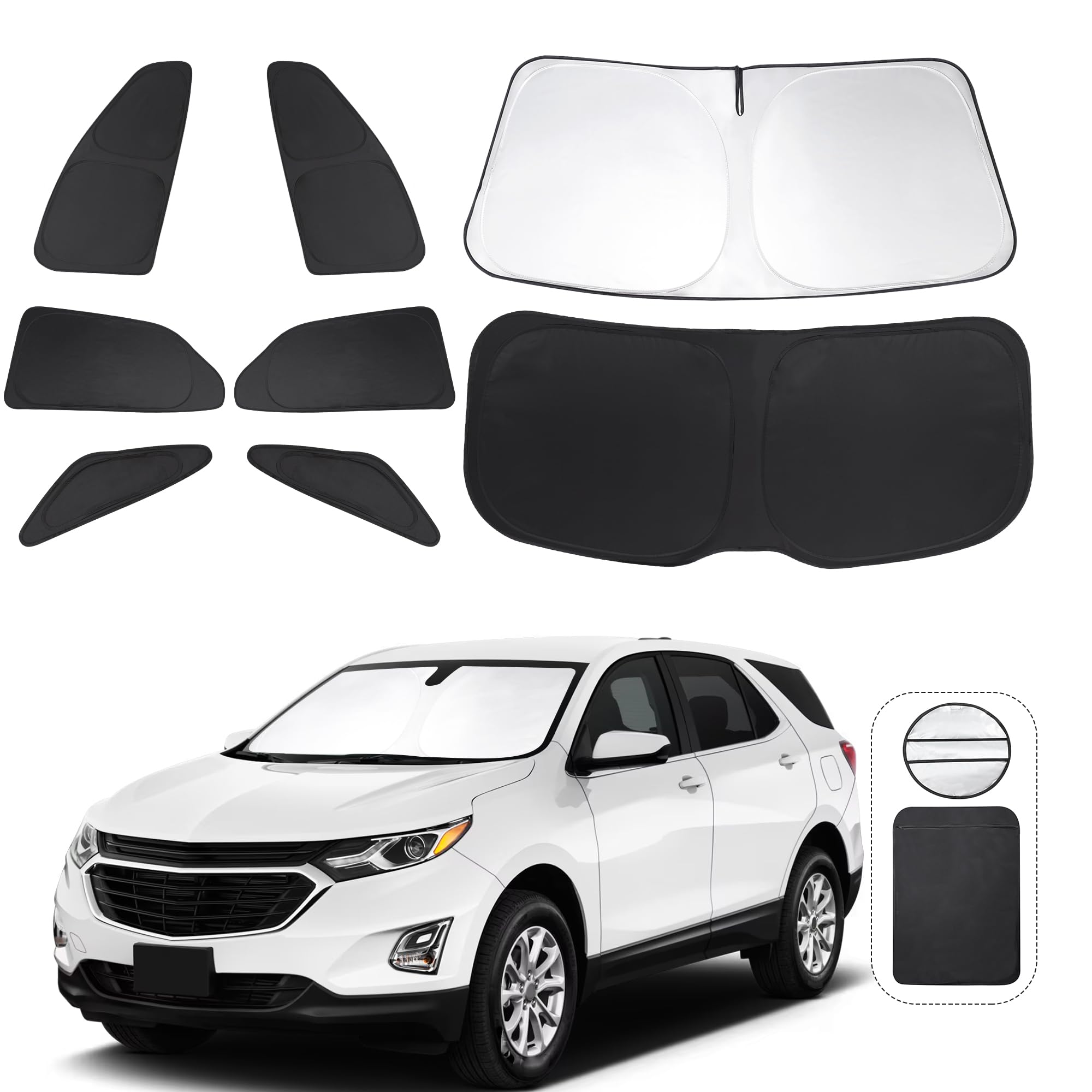 Tinglu Window Shades For Chevrolet/Chevy Equinox 2018-2024 Accessories Car Side Full Windows Rear Triangular Windshield Sun Shad