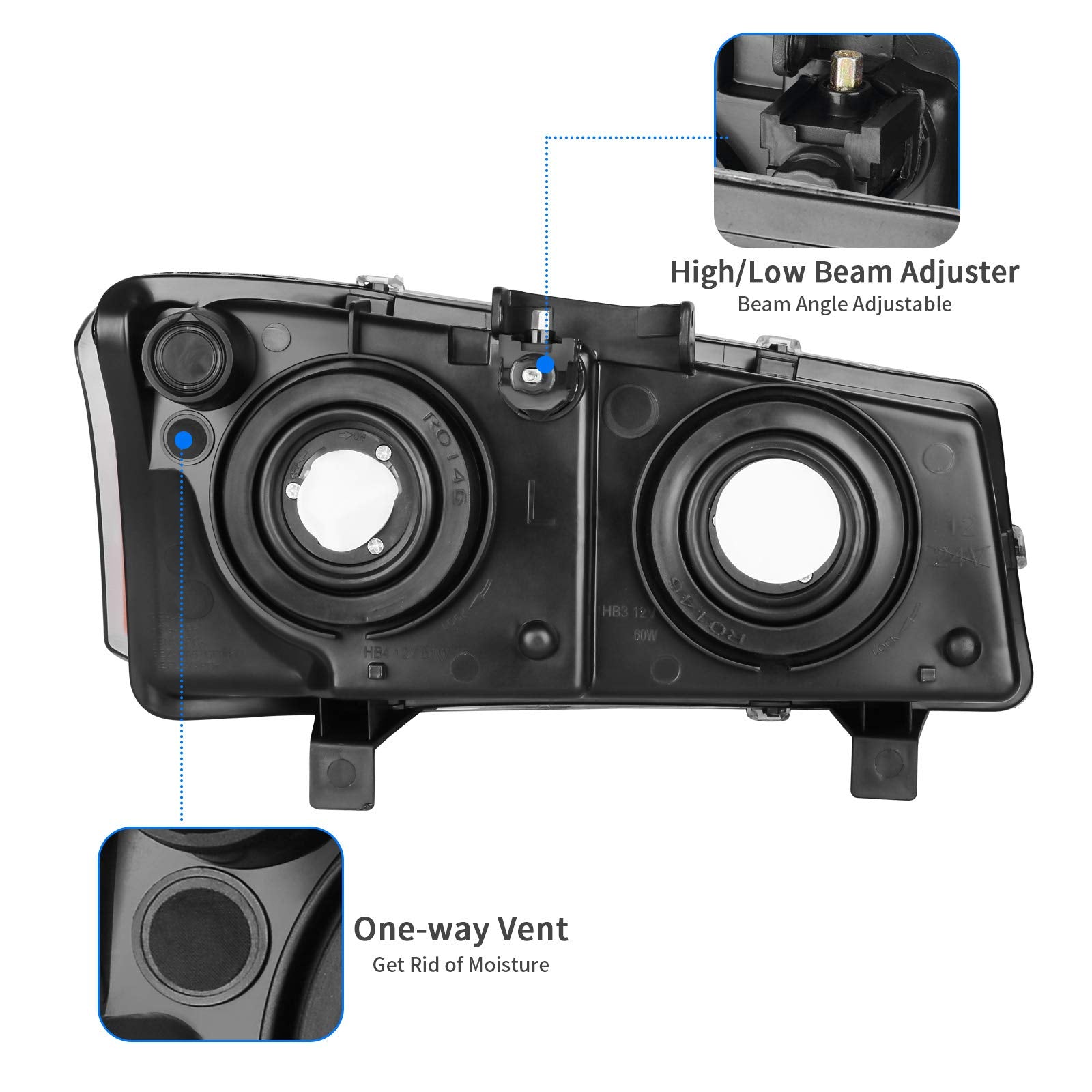 Dwvo Headlights Assembly Compatible With 2003 2004 2005 2006 Chevy Silverado Avalanche 1500 1500Hd 2500 2500Hd 3500 Headlamp 200