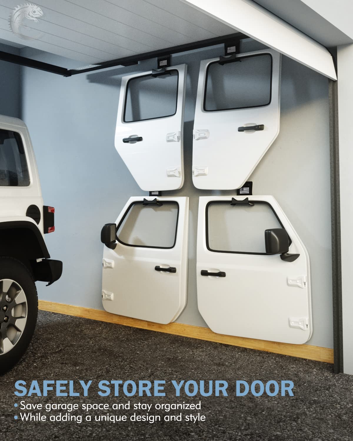 Lupar America Flag Storage Door Hangers, Aluminum Wall-Mounted Removable Door Storage Rack Holder With Rubber Lining Compatible