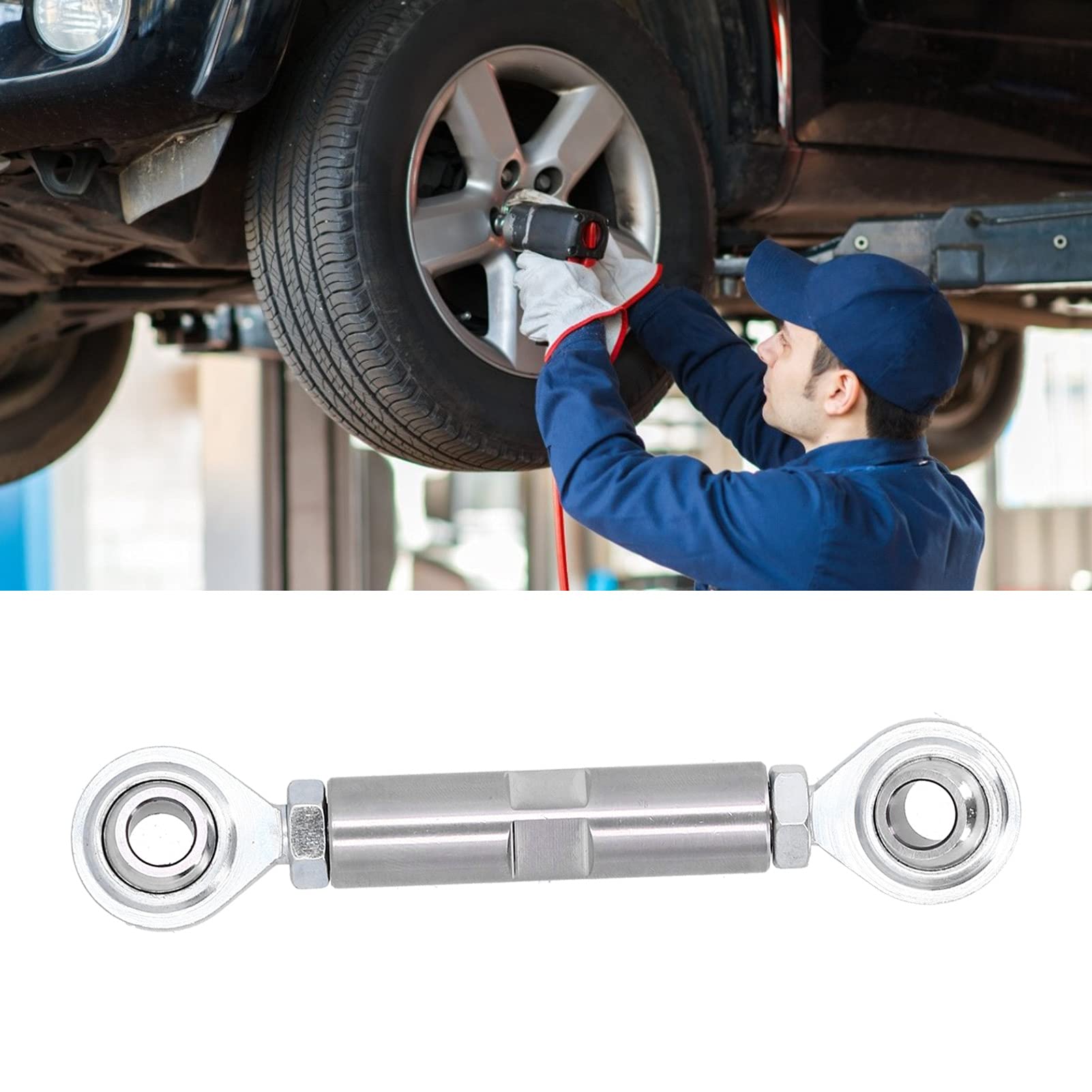 Alternator Tensioning Rod, 2 1/2In Adjuster Tensioner Rod,Short Water Pump Alternator Bracket Stainless Steel Alternator Bracket Fit For Sbc Bbc 350 454 Engine