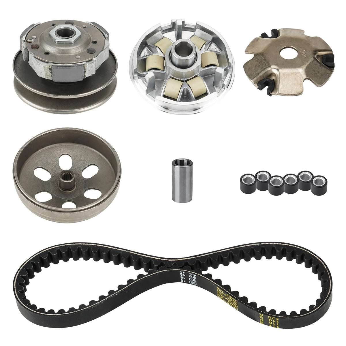 Clutch Set Fit For Gy6 125Cc 150Cc 4-Stroke Engine Scooter Atv Taotao Roketa Sunl Include Clutch Assembly Variator Assembly With 842 Belt