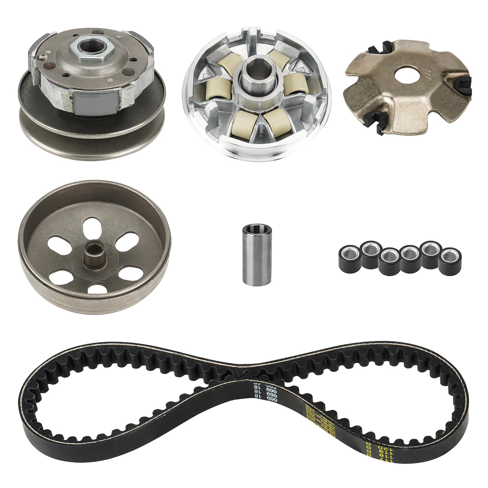 Clutch Set Fit for GY6 125cc 150cc 4-Stroke Engine Scooter ATV Taotao Roketa Sunl Include Clutch Assembly Variator Assembly with