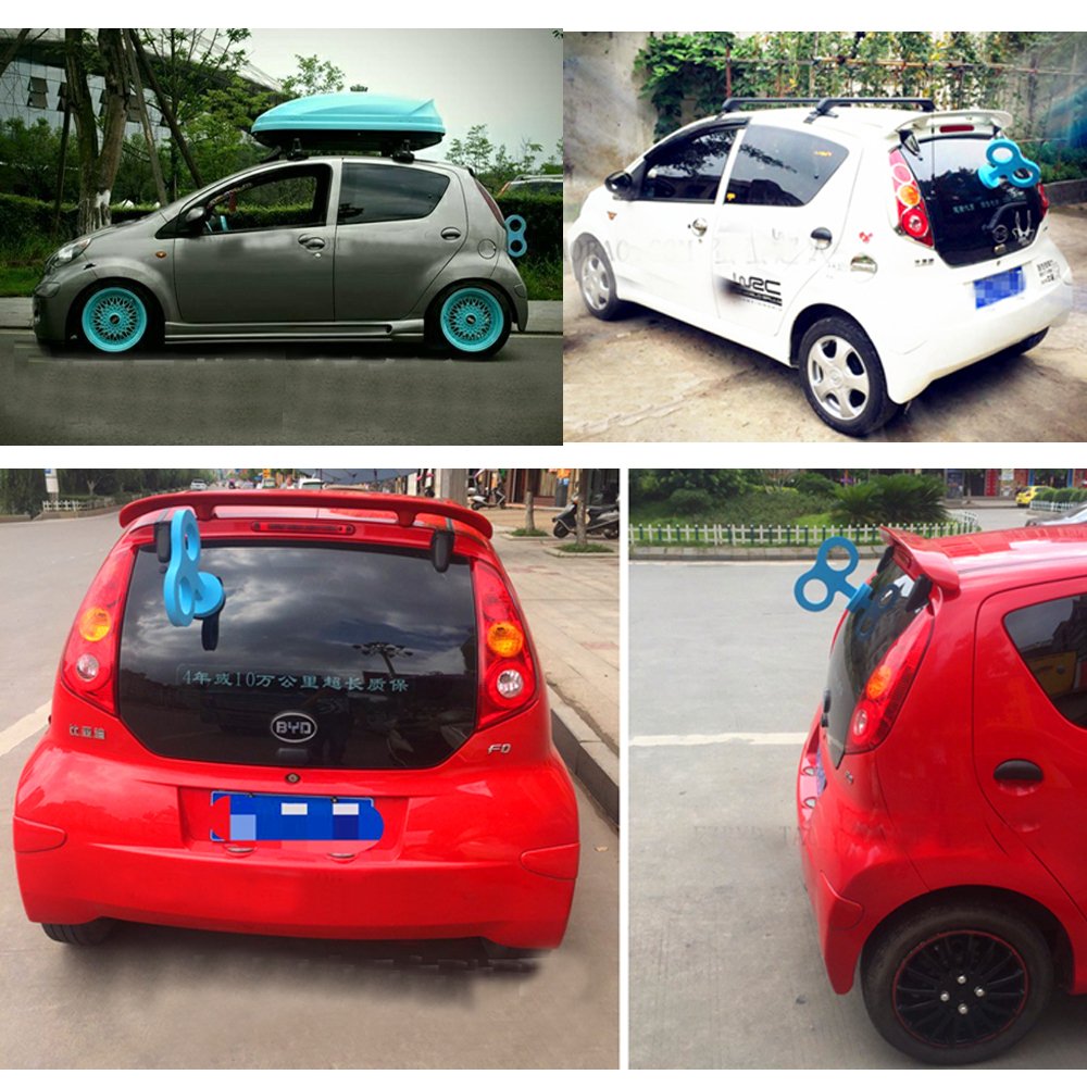 Cogeek 3D Car Wind Up Key, Cute Clockwork Wind Up Key For Back Of Car Roof Decoration (Blue)