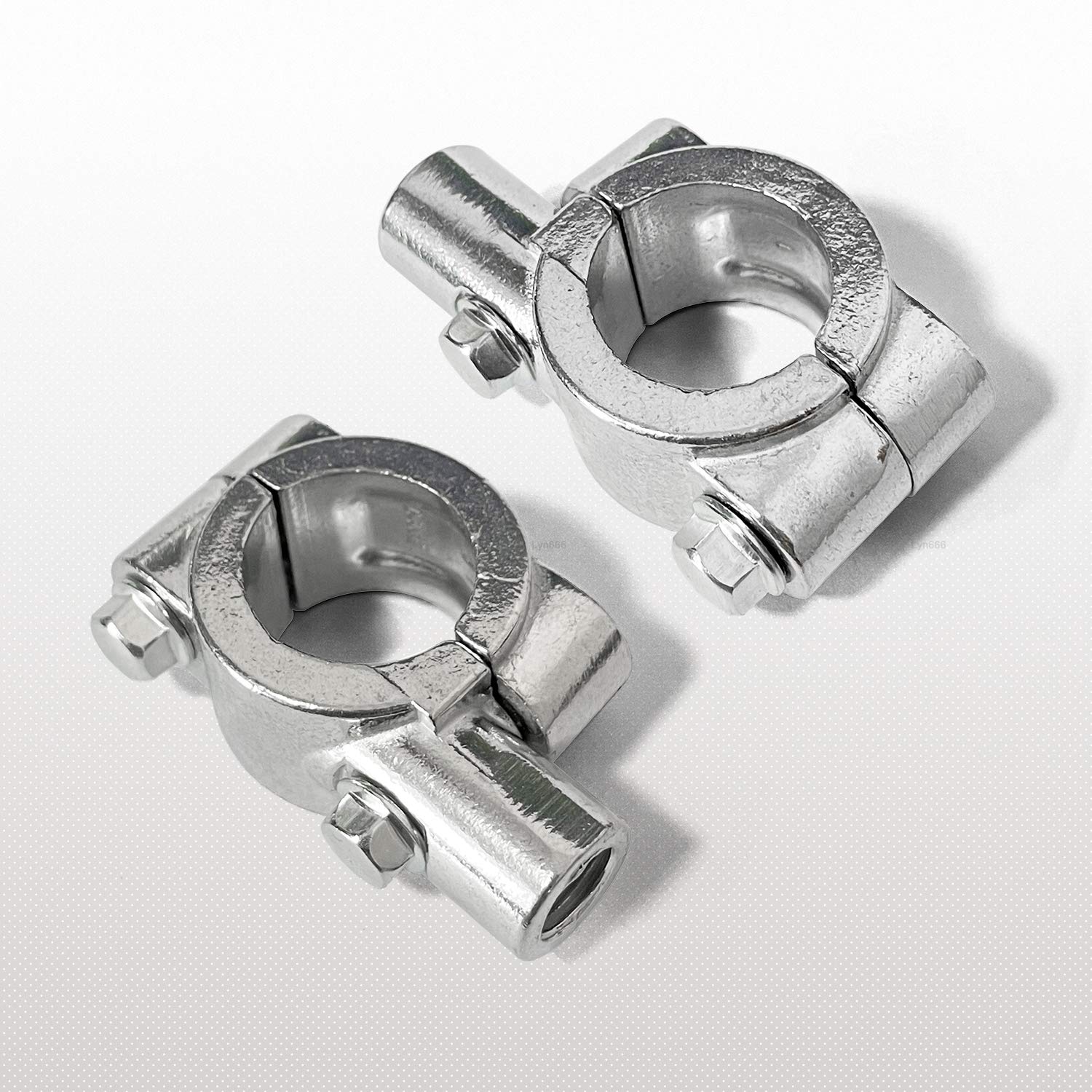 Motorcycle 7/8'' Handlebar Mirror Mount Holder Clamp Adaptor 8Mm Thread For Motorcycles Atv Scooter Silver(Pack Of 2)