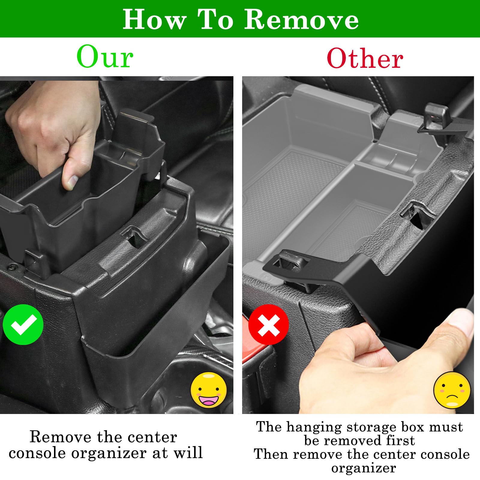 Eamplest 4Pcs Center Console Organizer For 2018-2022 2023 Jeep Wrangler Jl Jlu And Gladiator Jt Accessories Gear Shift Side Tray