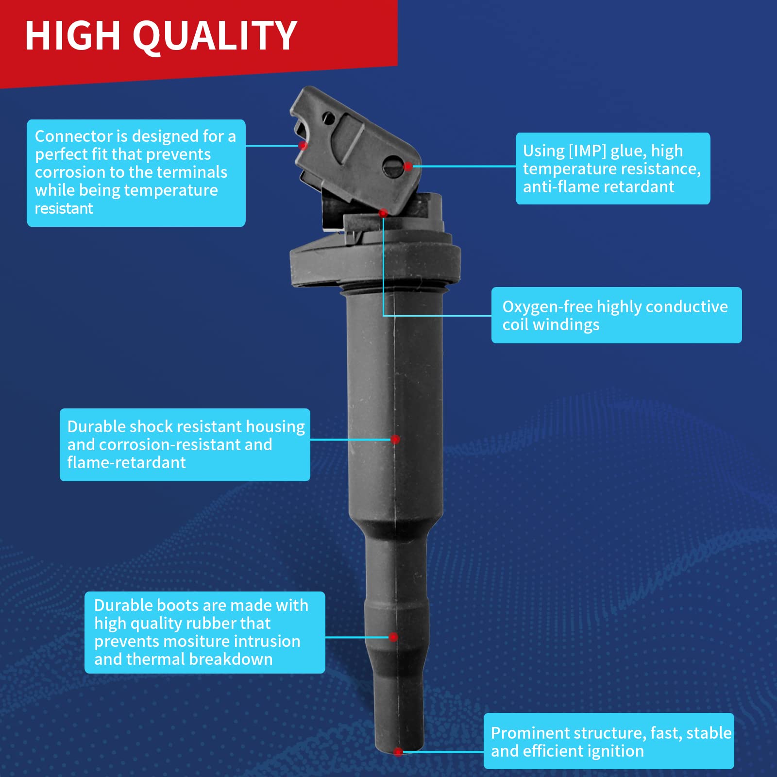 Drcax Oem Ignition Coil Uf592 C1638 Compatible With Bmw 325Ci 328I 330Ci 335I 525I 528I 530I 535I 545I 745Li X3 X5 M5 M6 Z4 Mini