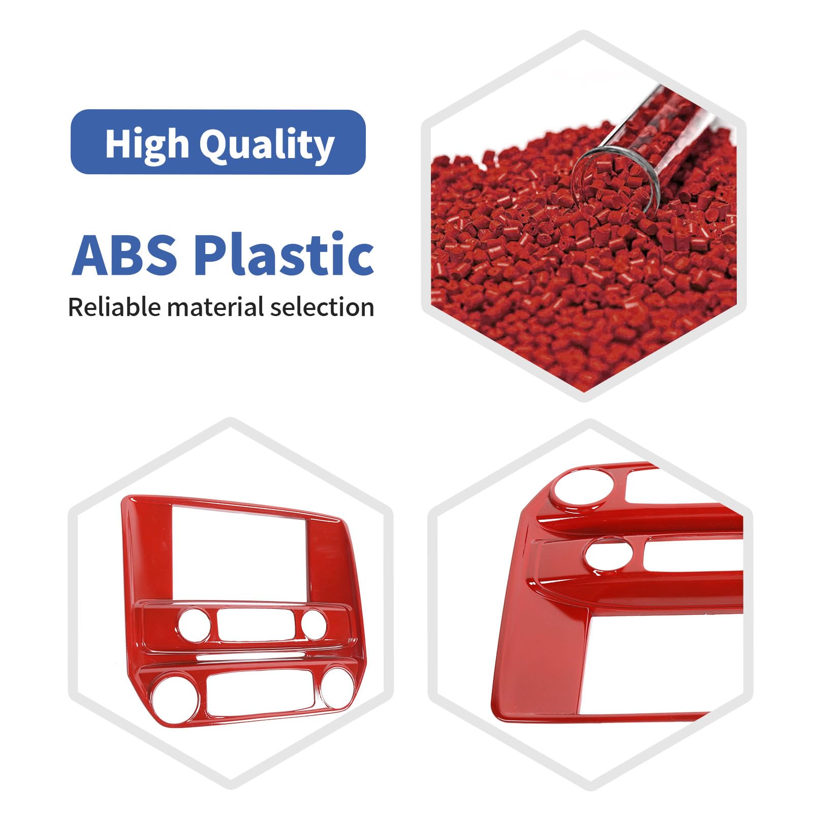 Rt-Tcz For Chevy Silverado Center Dashboard Navigation Panel Trim Cover Red For Chevrolet Silverado Gmc Sierra 2014-2018 Red Int